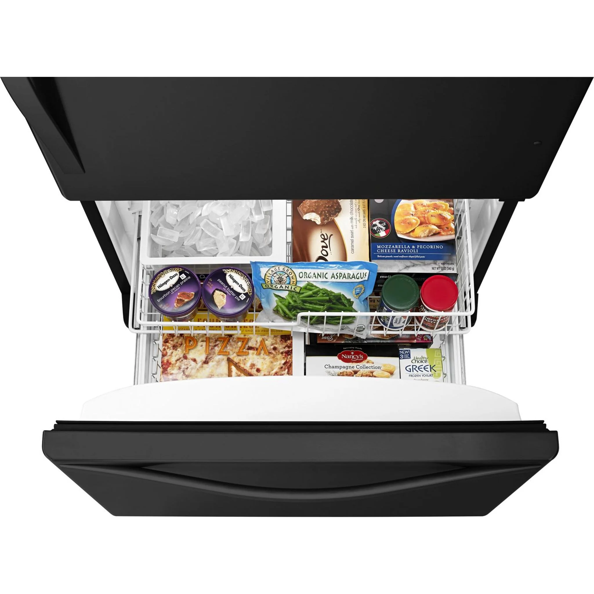 Whirlpool 22 cu. ft. Bottom-Freezer Refrigerator with Freezer Drawer -Black-on-Black (WRB322DMBB) - Image 49