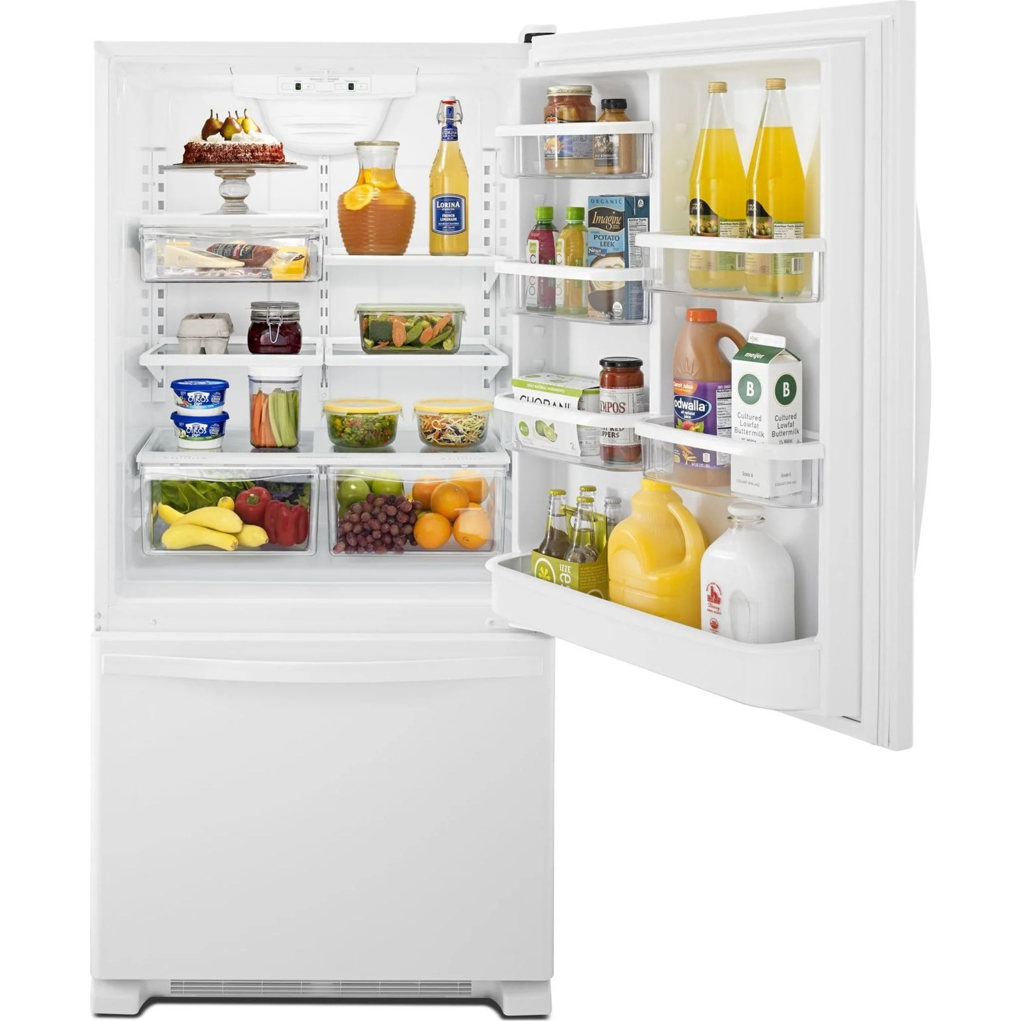 Whirlpool 22 cu. ft. Bottom-Freezer Refrigerator with Freezer Drawer -White-on-White (WRB322DMBW) - Image 53