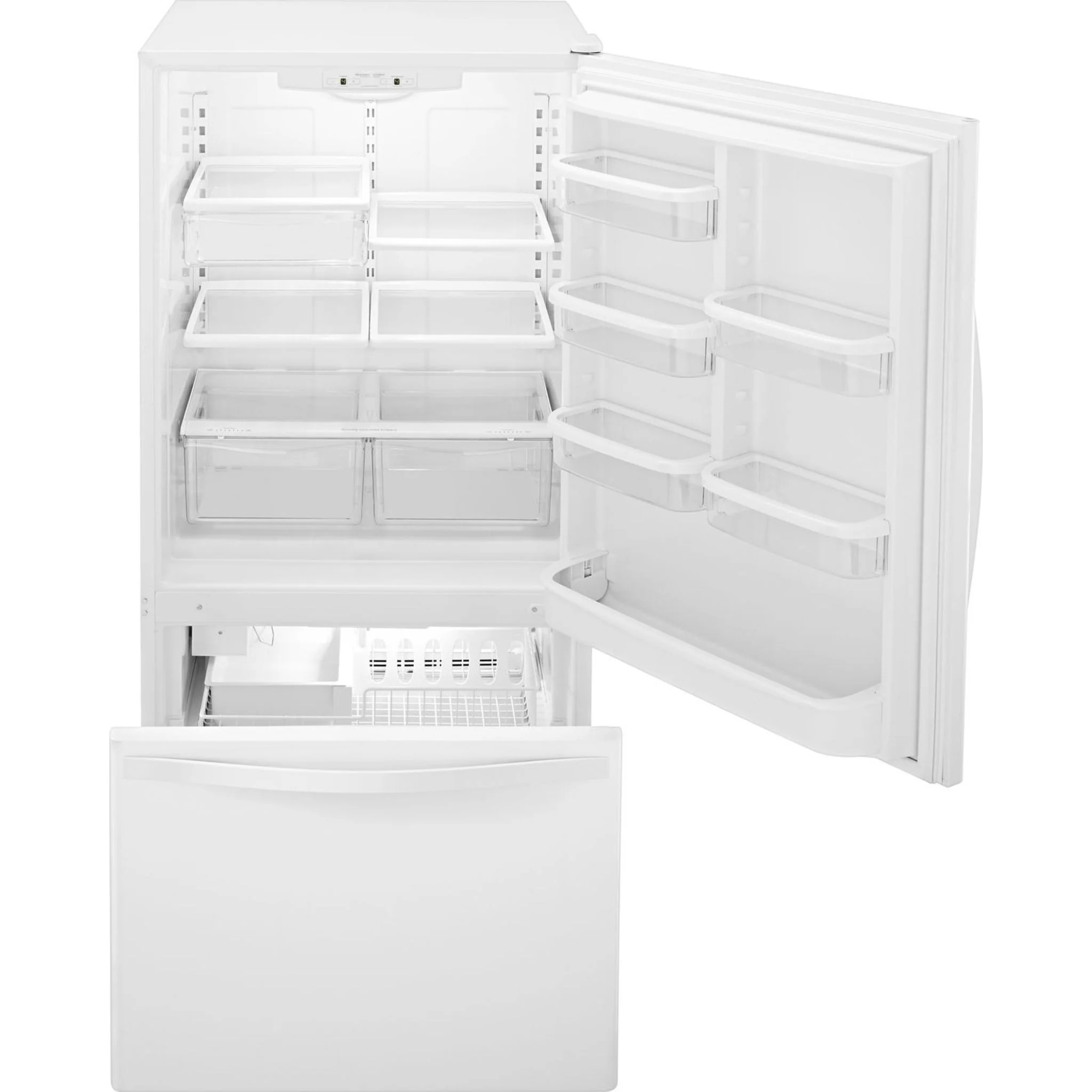 Whirlpool 22 cu. ft. Bottom-Freezer Refrigerator with Freezer Drawer -White-on-White (WRB322DMBW) - Image 56