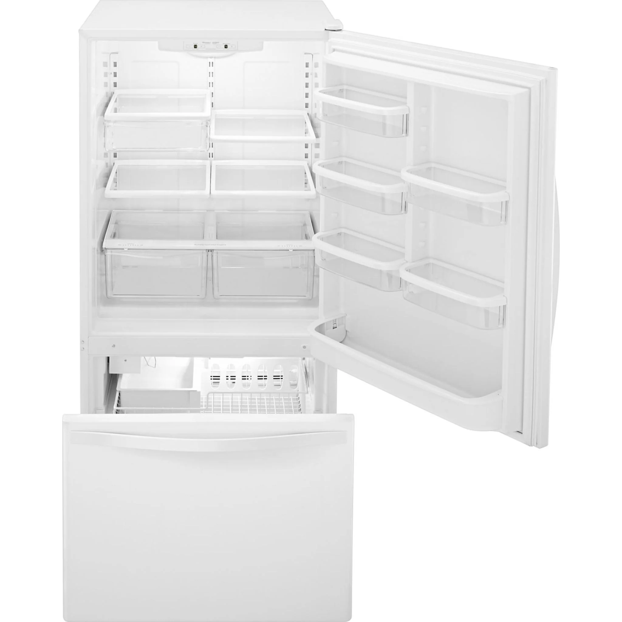 Whirlpool 22 cu. ft. Bottom-Freezer Refrigerator with Freezer Drawer -White-on-White (WRB322DMBW) - Image 70