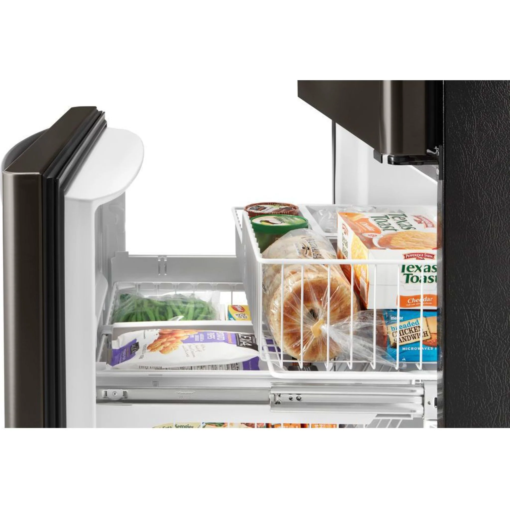 Whirlpool 33-inch wide Bottom-Freezer Refrigerator - 22 cu. ft. -Black Stainless (WRB322DMHV) - Image 4