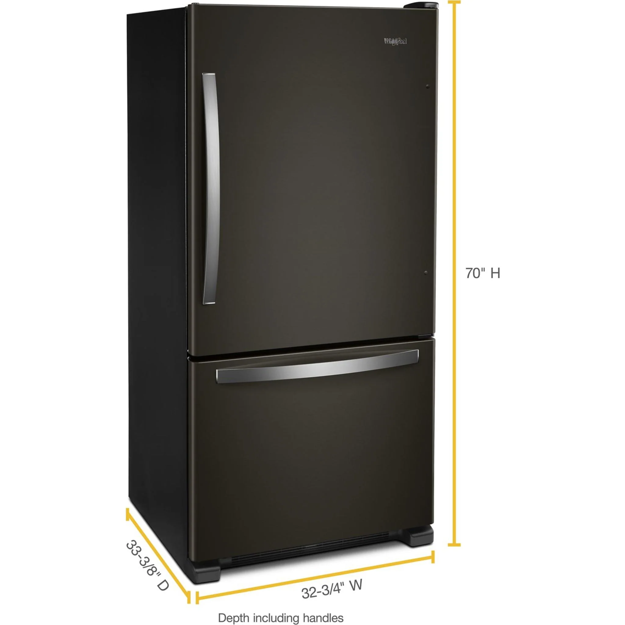 Whirlpool 33-inch wide Bottom-Freezer Refrigerator - 22 cu. ft. -Black Stainless (WRB322DMHV) - Image 40