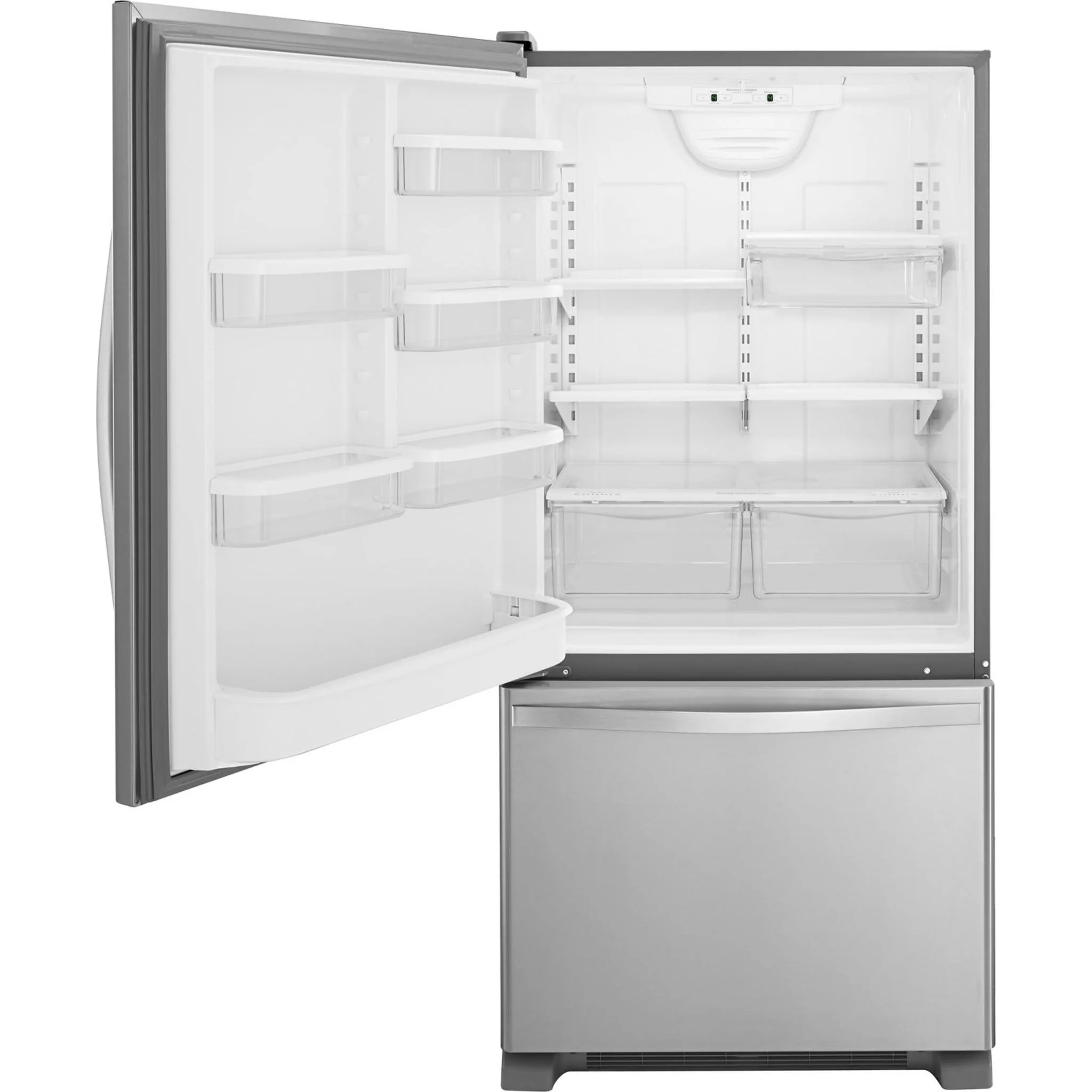 Whirlpool 19 cu. ft. Bottom-Freezer Refrigerator with Freezer Drawer - Monochromatic Stainless Steel (WRB329LFBM) - Image 11
