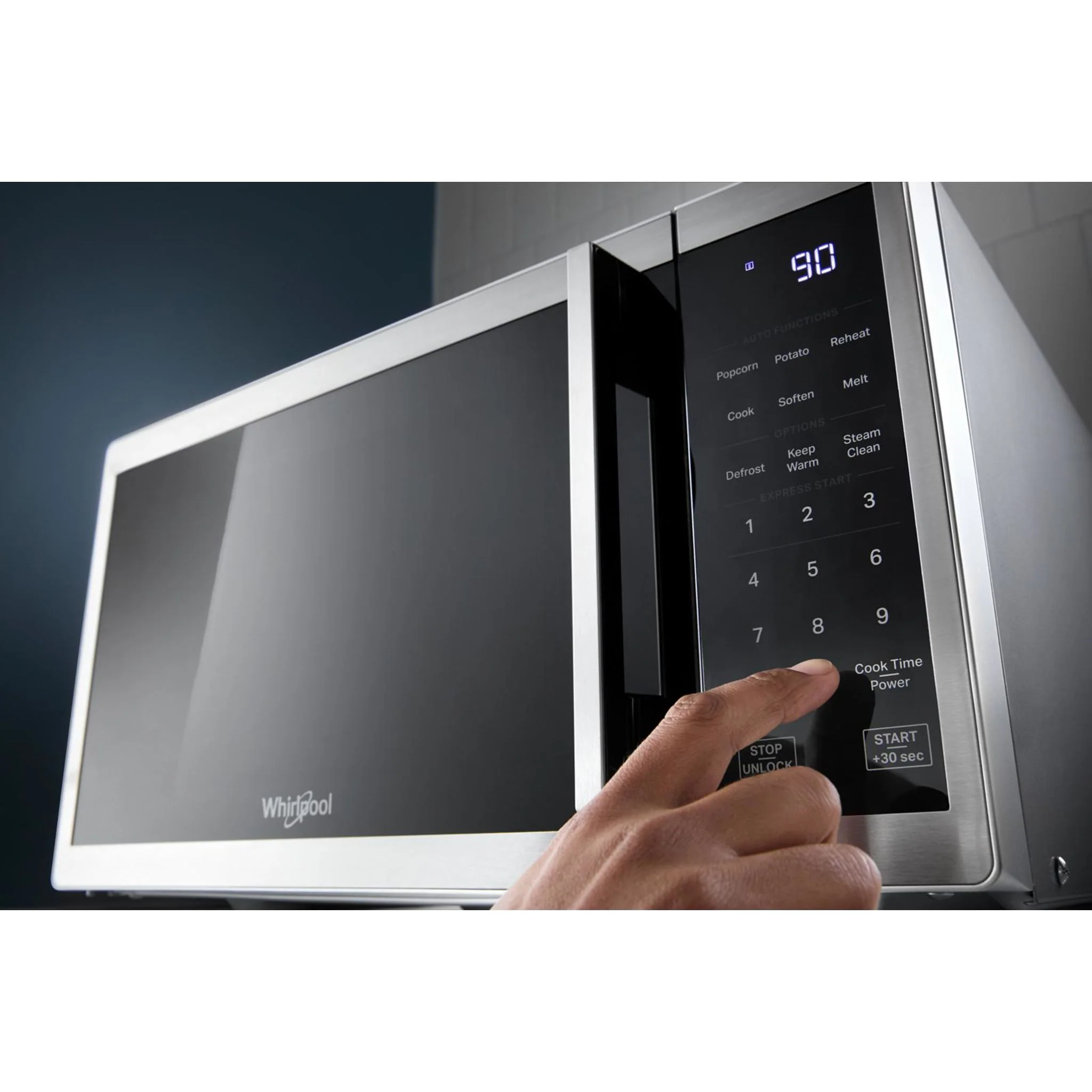 Whirlpool 0.9 cu. ft. Stainless Steel Countertop Microwave With Steam Clean - 900 watt -Stainless Steel (WMCS3019RS) - Image 17