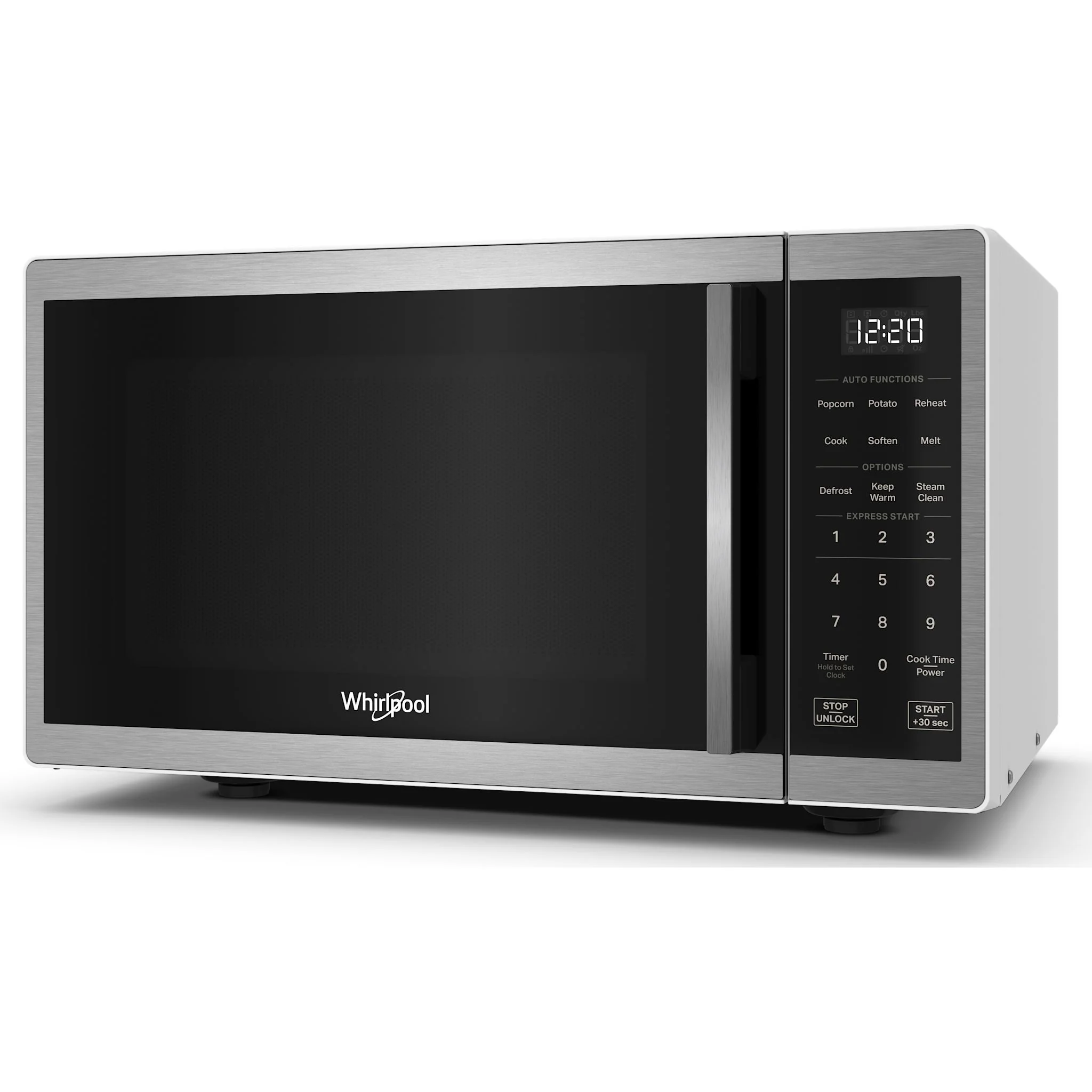 Whirlpool 0.9 cu. ft. Stainless Steel Countertop Microwave With Steam Clean - 900 watt -Stainless Steel (WMCS3019RS) - Image 3