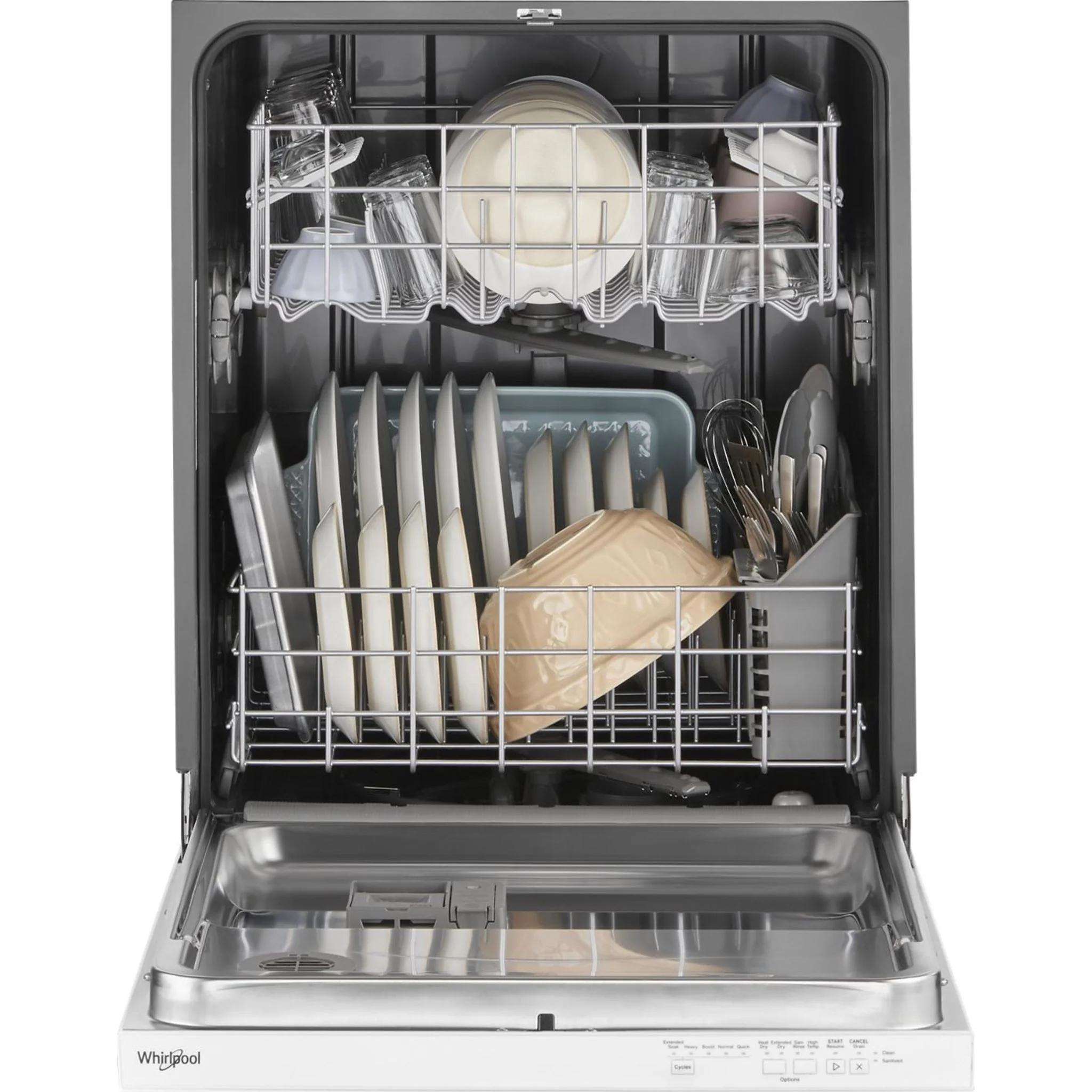 Whirlpool Quiet Dishwasher with Boost Cycle and Pocket Handle -White (WDP540HAMW) - Image 2