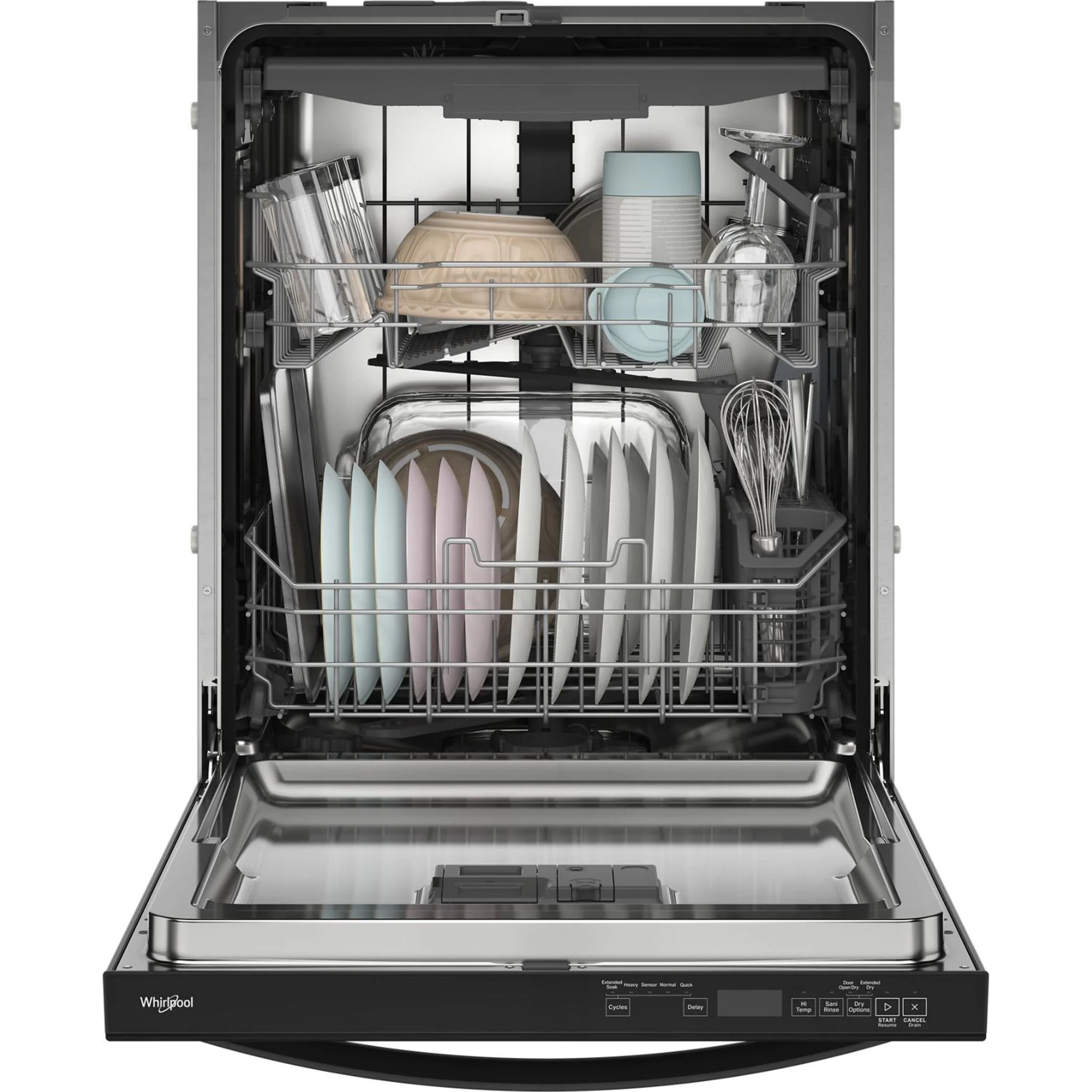 Whirlpool 44 dBA Dishwasher Flush with Cabinets with 3rd Rack -Black (WDT550SAPB) - Image 8