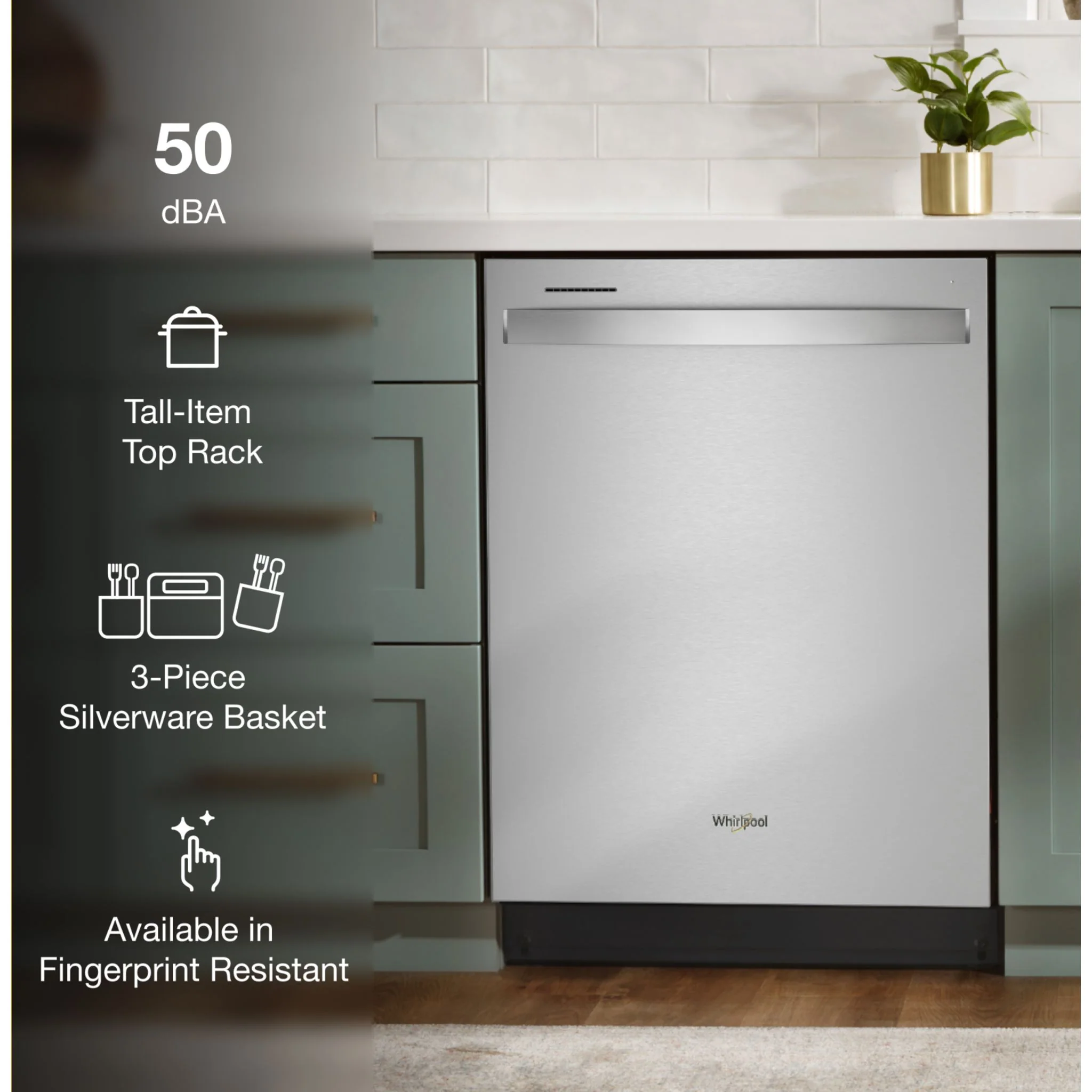 Whirlpool 24-Inch Stainless Steel Dishwasher with AI Intelligent Wash and Tall Top Rack -Stainless Steel (WDT740SALZ) - Image 4