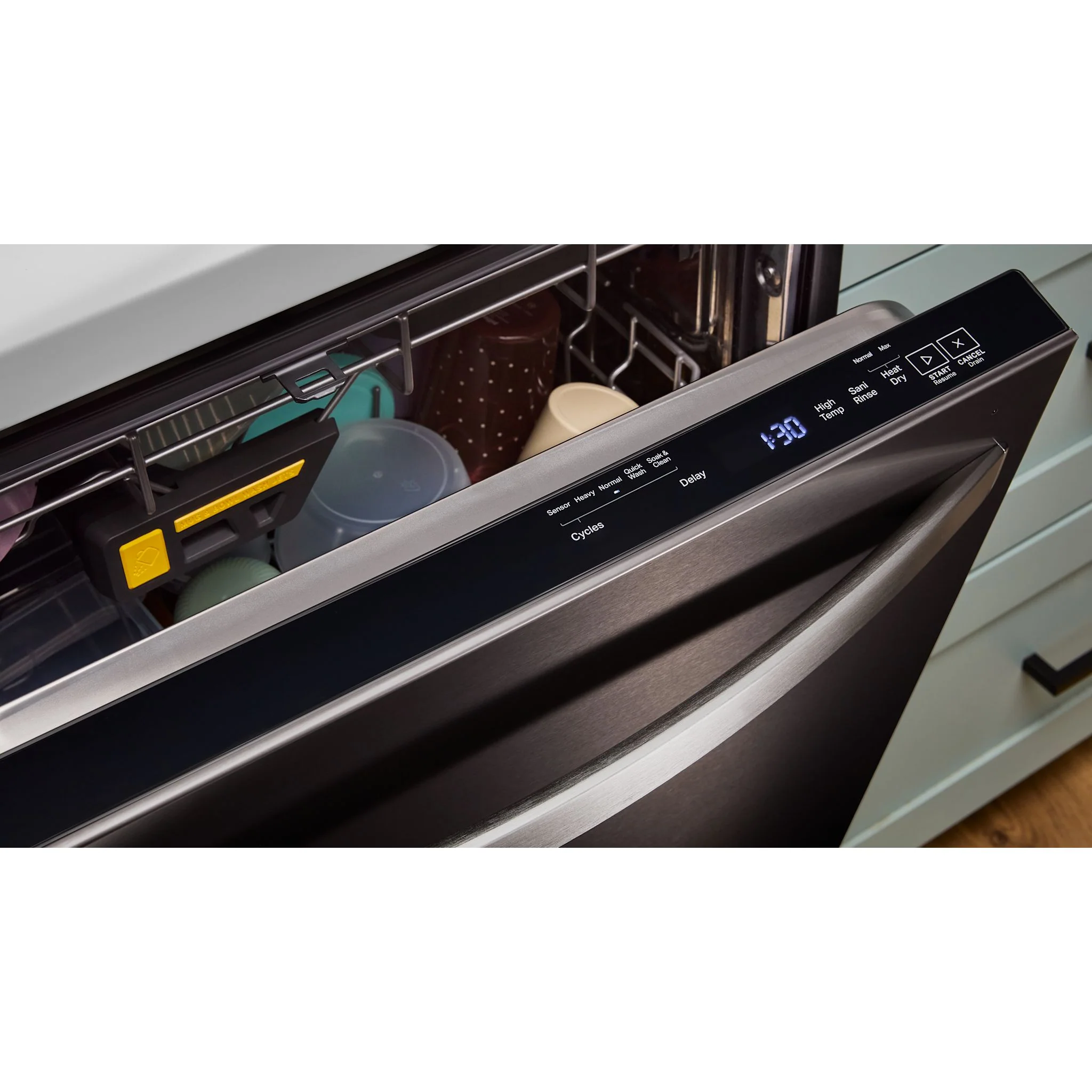 Whirlpool 24-Inch Dishwasher with Total Coverage Wash & Auto Open Air Dry - Fingerprint Resistant Black Stainless (WDTS8024SV) - Image 5