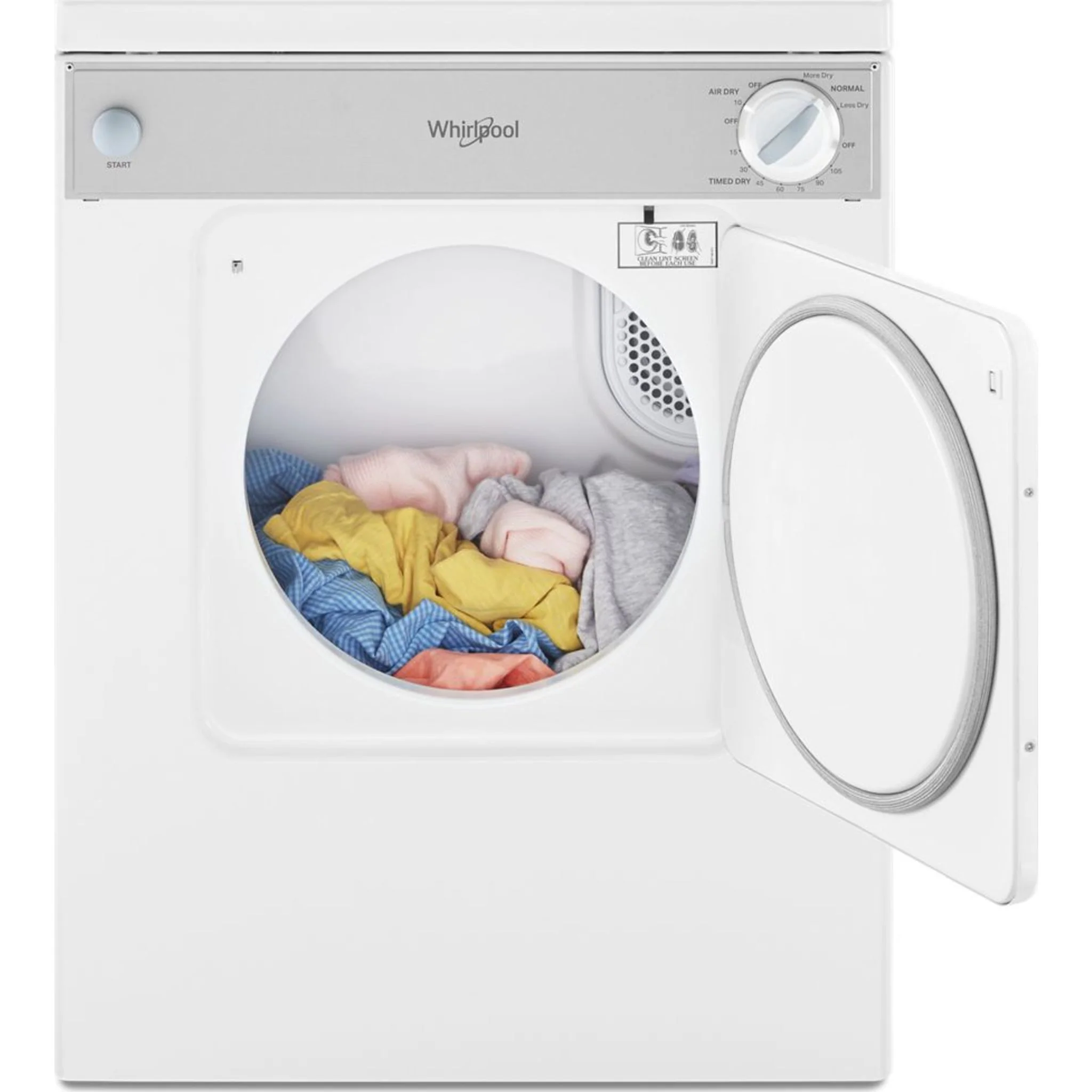 Whirlpool 3.4 cu.ft. Compact Electric Dryer with AccuDryDrying System -White-on-White (LDR3822PQ) - Image 19