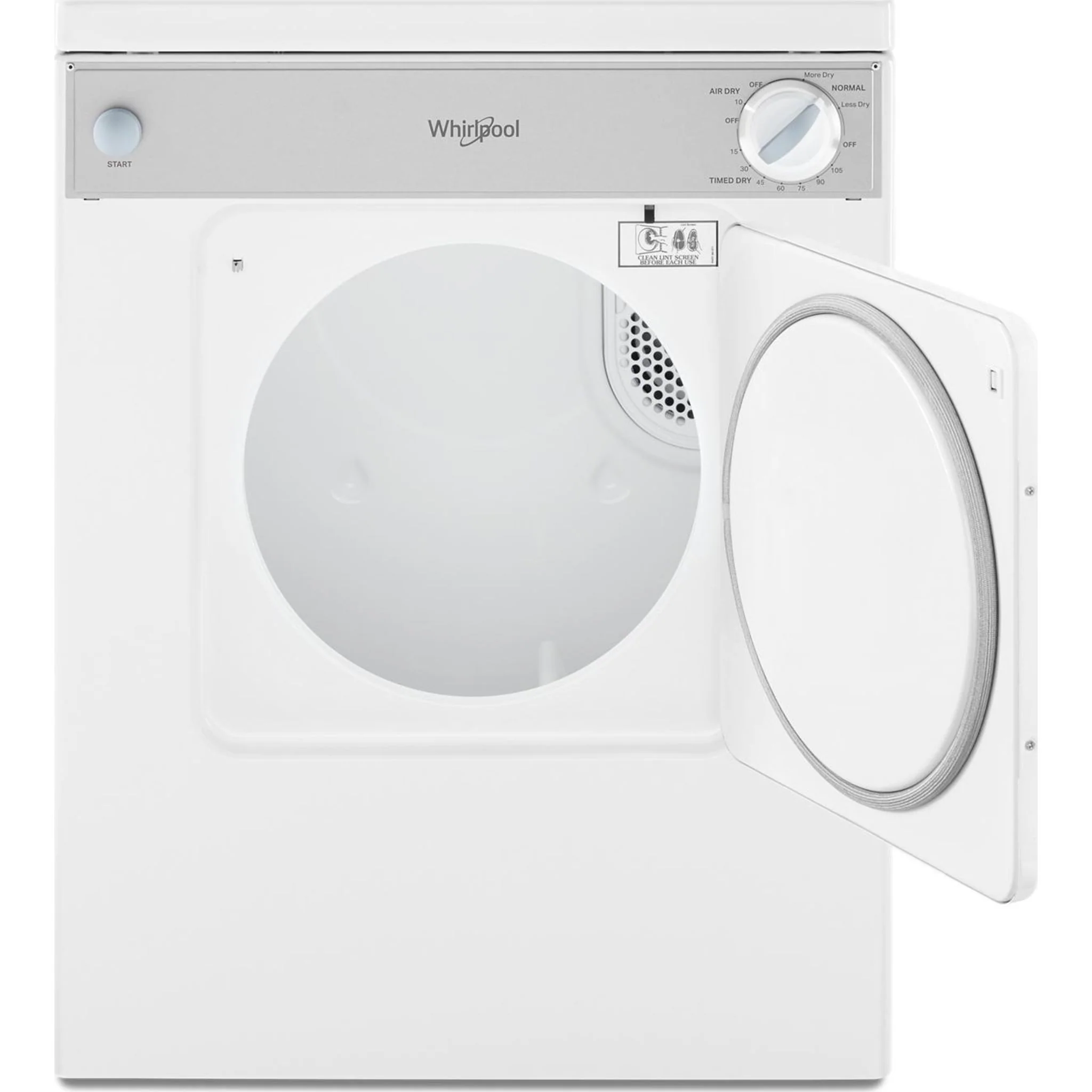 Whirlpool 3.4 cu.ft. Compact Electric Dryer with AccuDryDrying System -White-on-White (LDR3822PQ) - Image 6