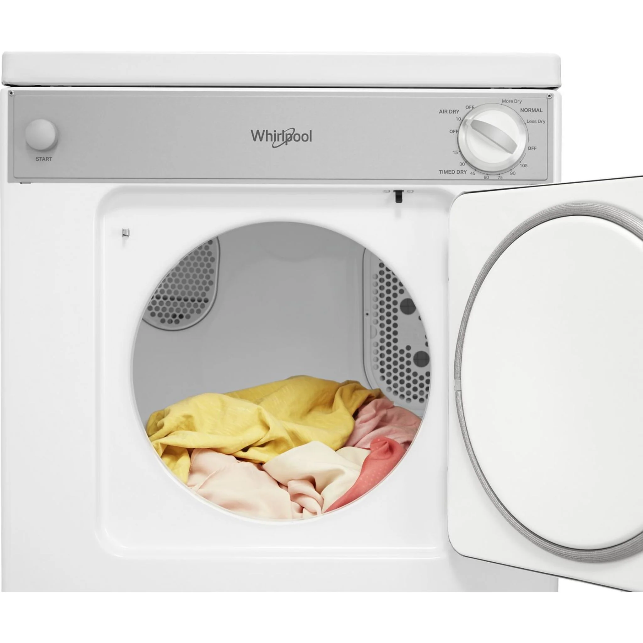 Whirlpool 3.4 cu.ft. Compact Electric Dryer with AccuDryDrying System -White-on-White (LDR3822PQ) - Image 9