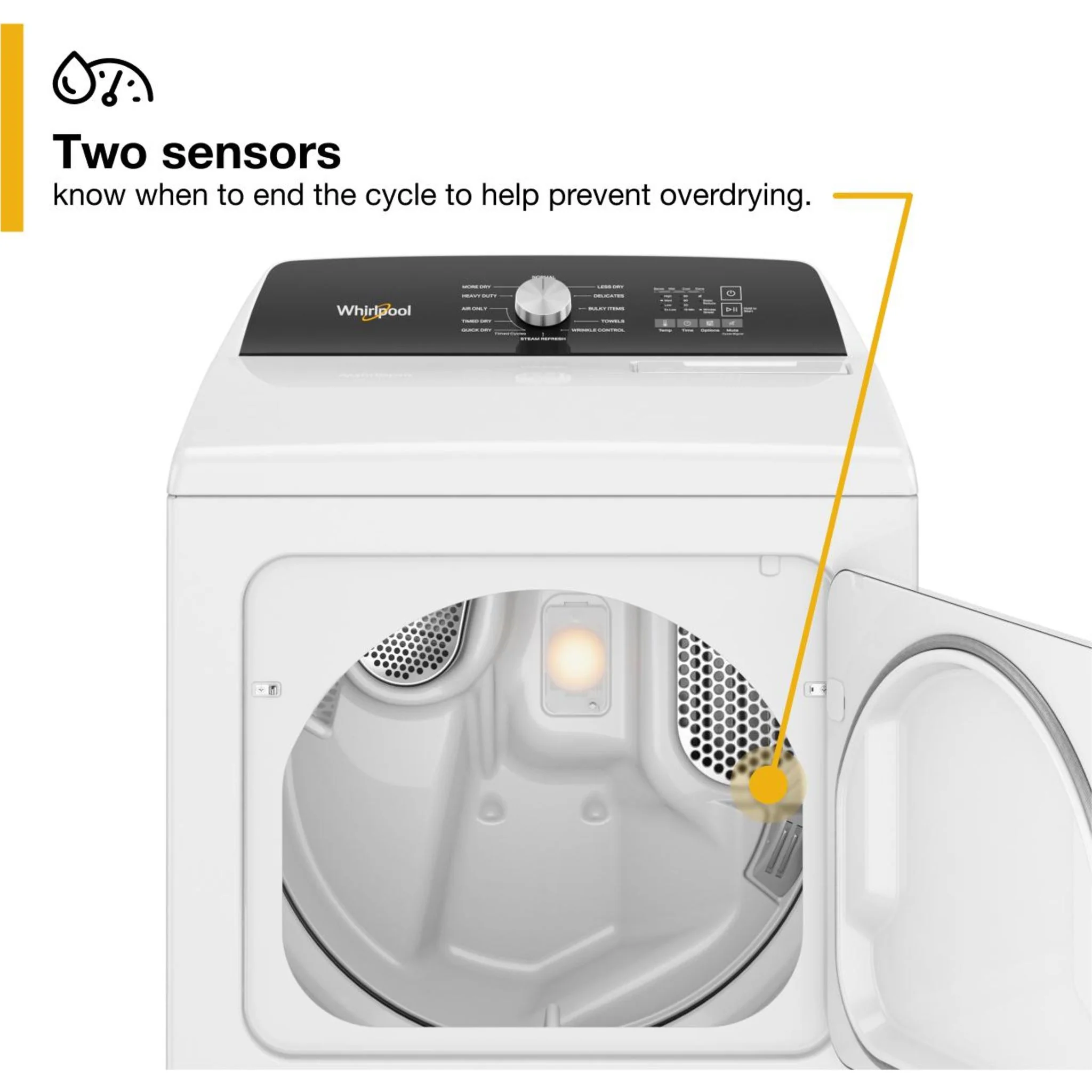 Whirlpool 7.0 Cu. Ft. Top Load Gas Moisture Sensing Dryer with Steam -White (WGD5050LW) - Image 21