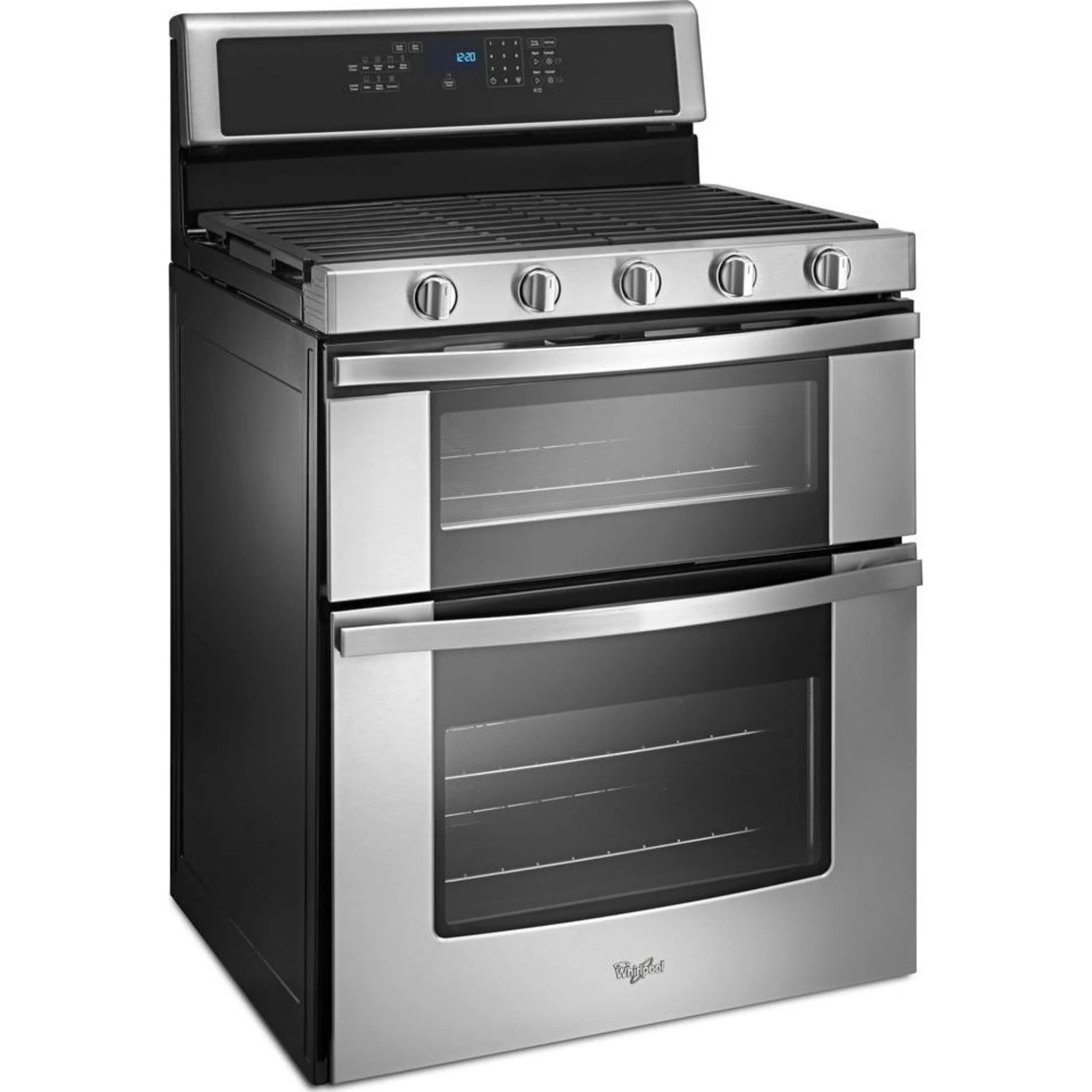 Whirlpool 6.0 Cu. Ft. Gas Double Oven Range with Center Oval Burner -Stainless Steel (WGG745S0FS) - Image 2