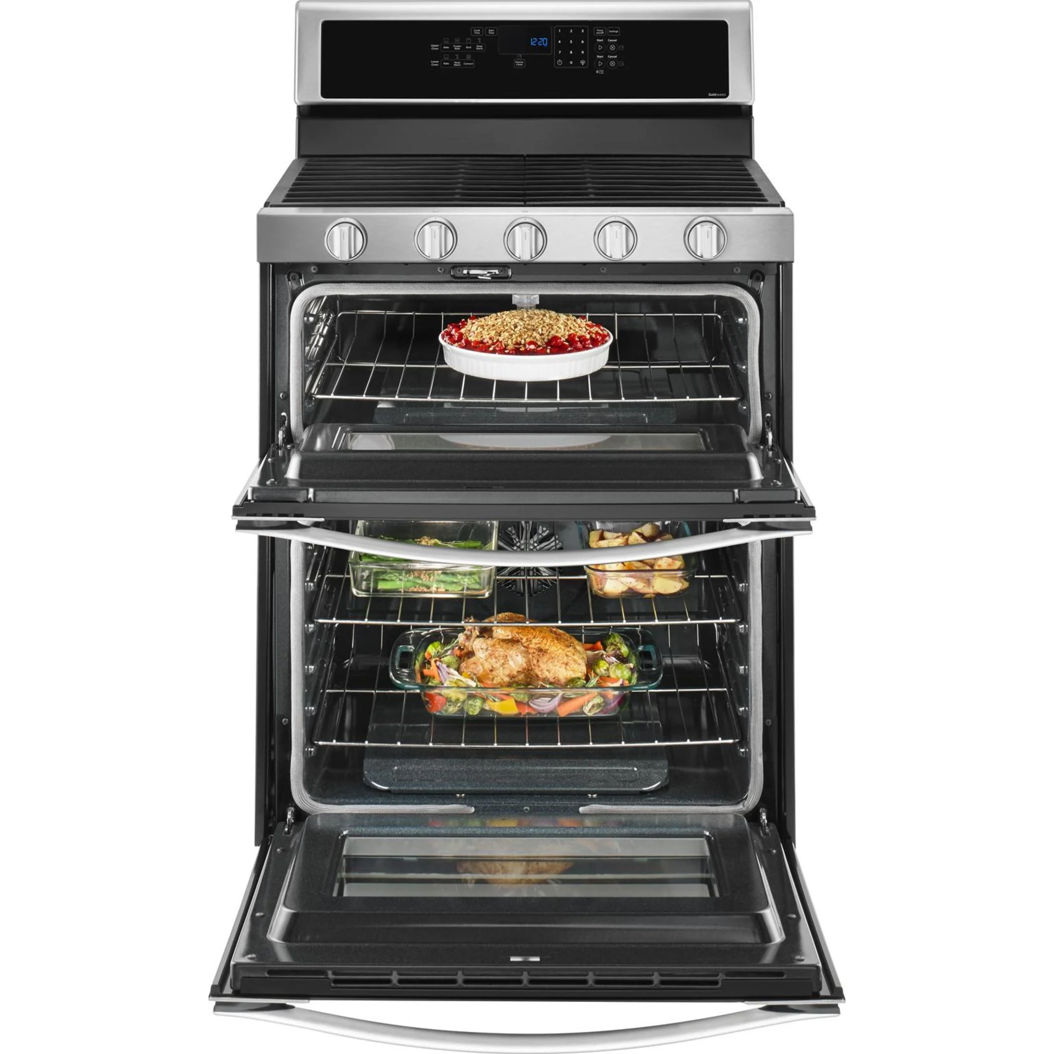 Whirlpool 6.0 Cu. Ft. Gas Double Oven Range with Center Oval Burner -Stainless Steel (WGG745S0FS) - Image 32