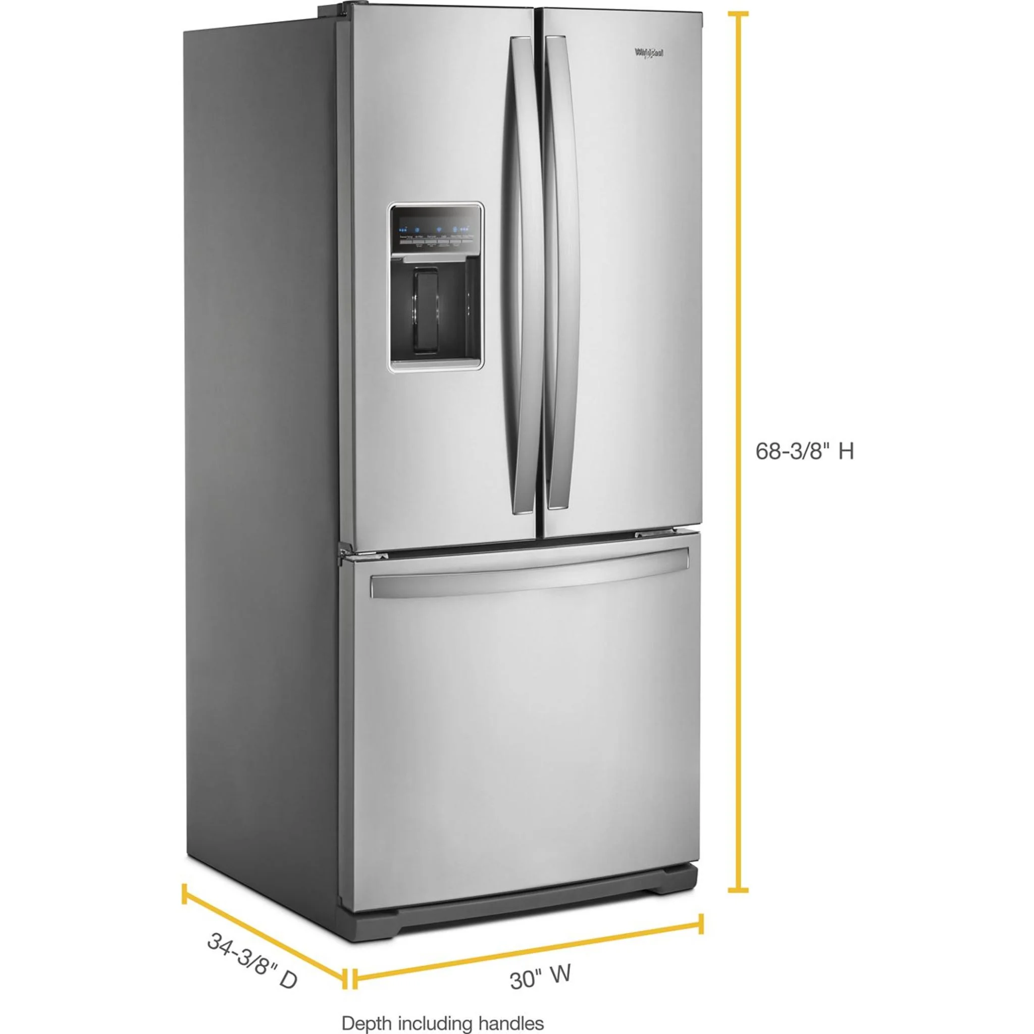 Whirlpool 30-inch Wide French Door Refrigerator - 20 cu. ft. -Fingerprint Resistant Stainless Steel (WRF560SEHZ) - Image 30