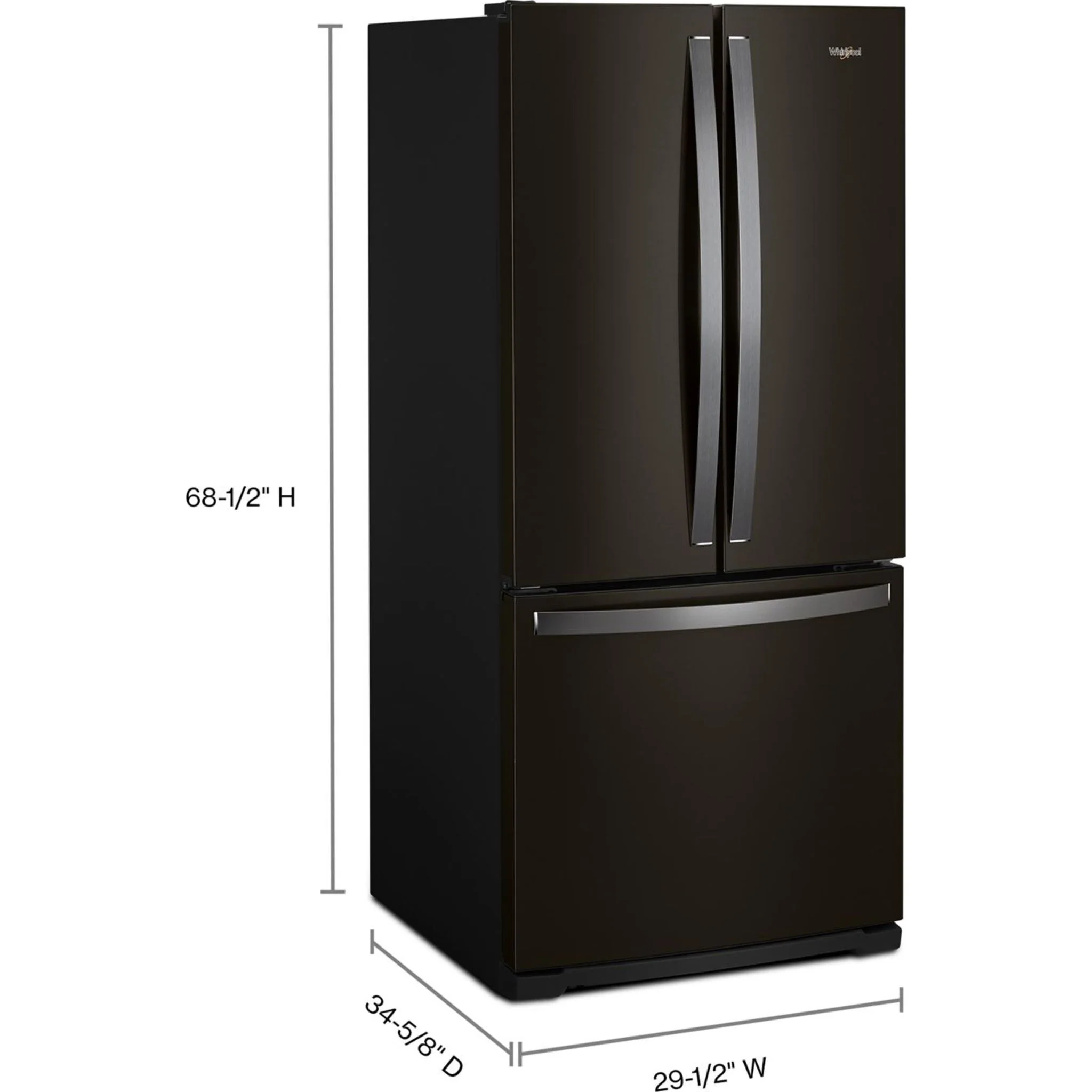 Whirlpool 30-inch Wide French Door Refrigerator - 20 cu. ft. -Black Stainless (WRF560SMHV) - Image 42