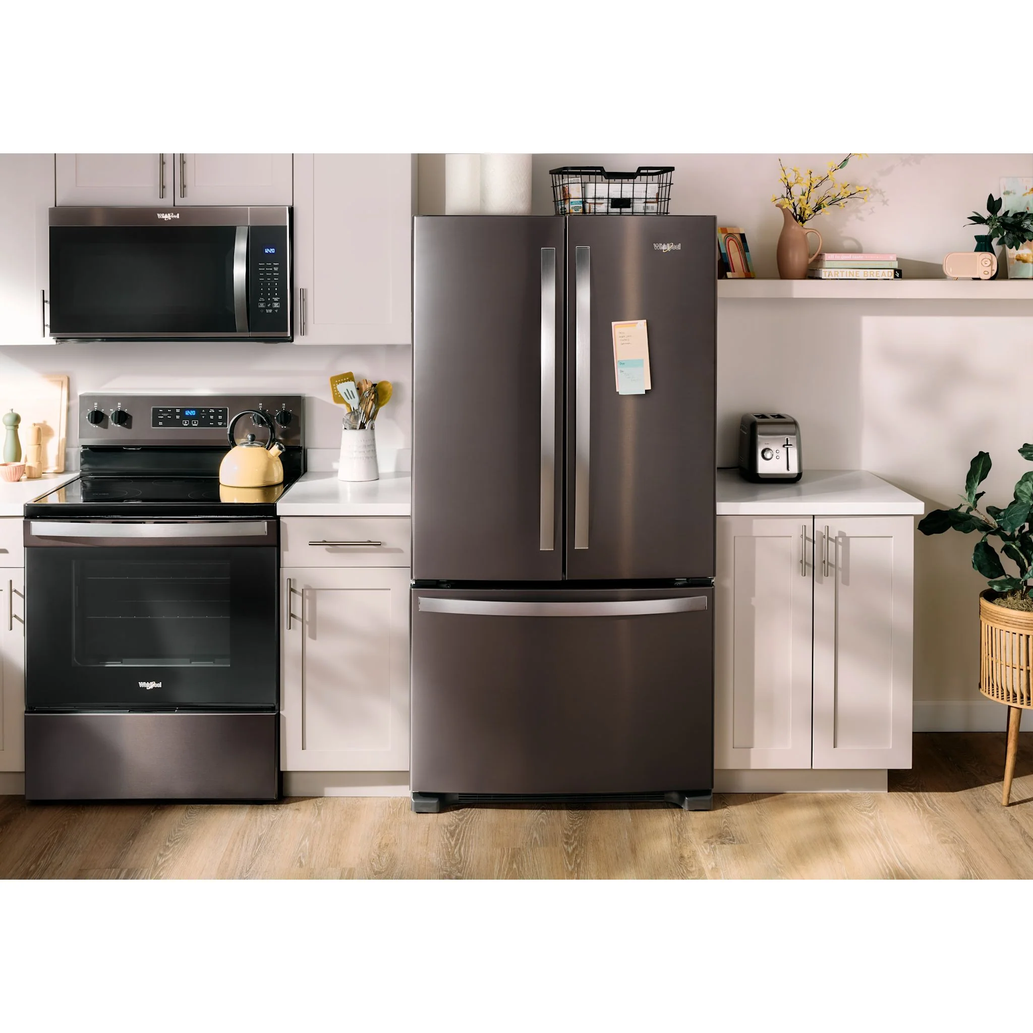Whirlpool 36-Inch Wide Counter-Depth French Door Bottom Mount Refrigerator - 20 cu. ft. -Print Resist Black Stainless (WRFC2036RV) - Image 4