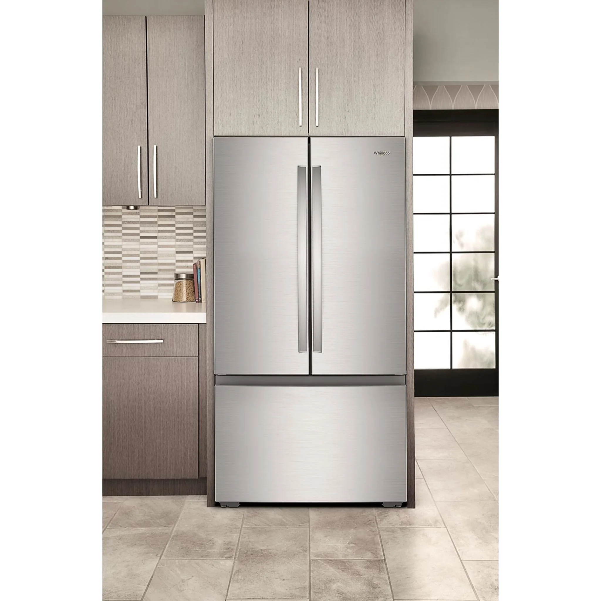 Whirlpool 36-inch Wide True Counter Depth 3-Door French Door Refrigerator - 24 cu. ft. - Fingerprint-Resistant Stainless Finish (WRFC3036RZ) - Image 2