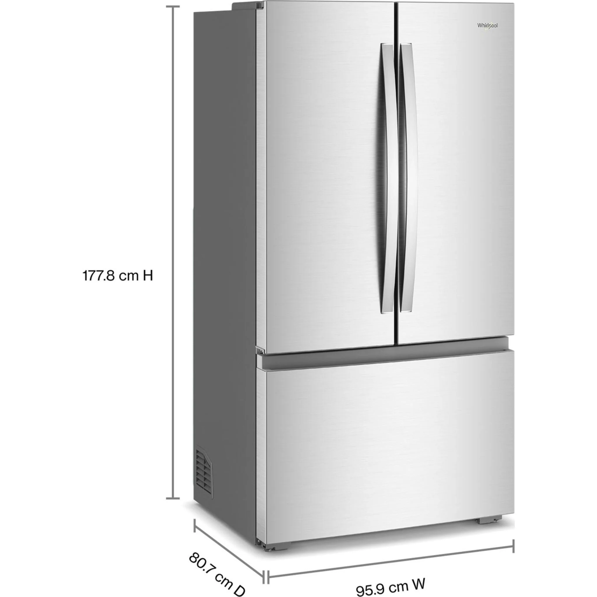 Whirlpool 36-inch Wide True Counter Depth 3-Door French Door Refrigerator - 24 cu. ft. - Fingerprint-Resistant Stainless Finish (WRFC3036RZ) - Image 9