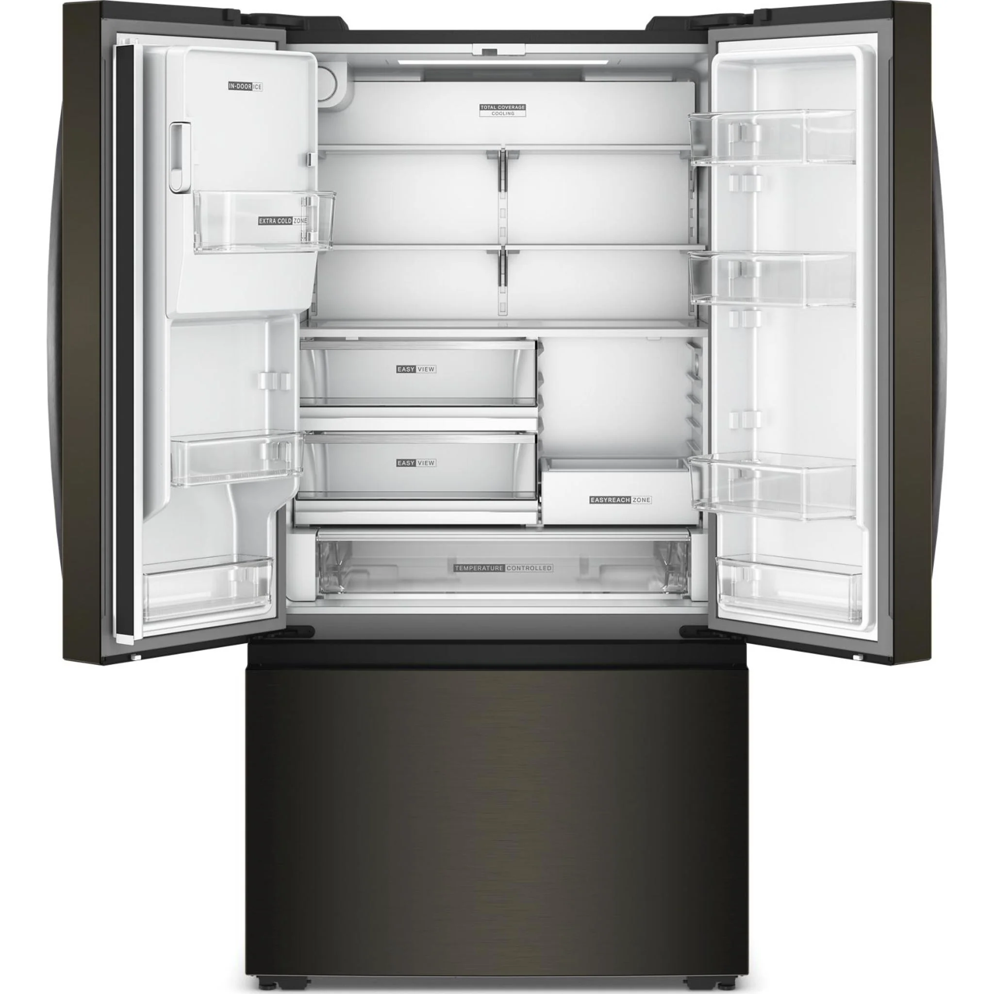 Whirlpool 36-inch Wide True Counter Depth 3-Door French Door Refrigerator - 23.4 cu. ft. - Black Stainless Finish (WRFC5036RV) - Image 12
