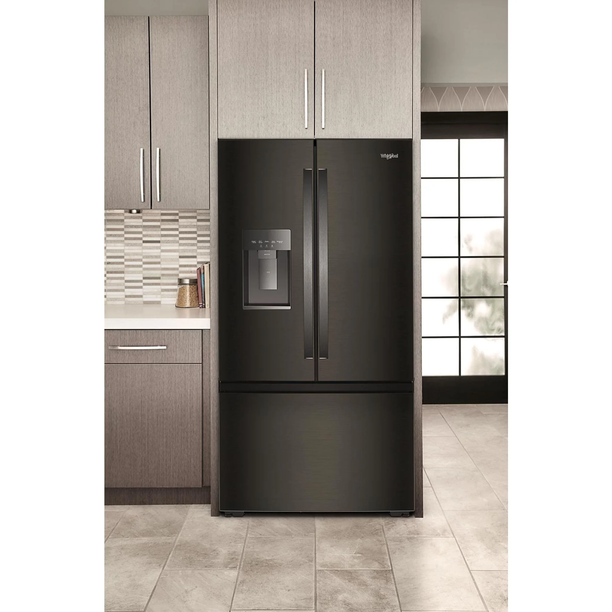 Whirlpool 36-inch Wide True Counter Depth 3-Door French Door Refrigerator - 23.4 cu. ft. (WRFC7036RV) - Black Stainless Finish - Image 12