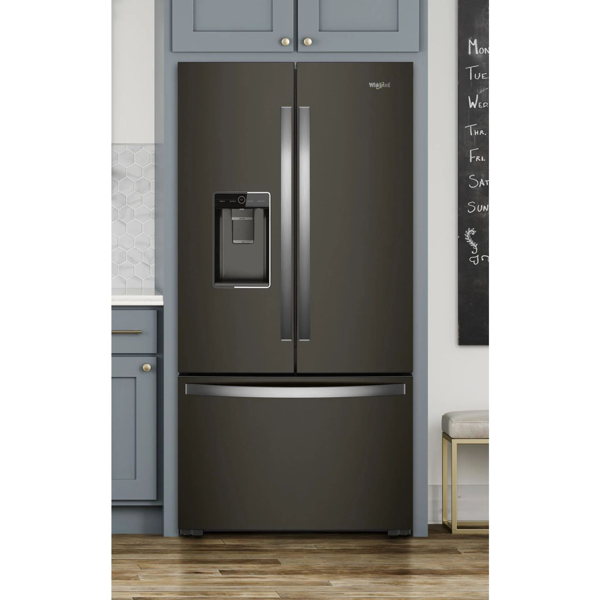 Whirlpool 36-inch Wide Counter Depth French Door Refrigerator -Stainless Steel Black (WRFC9636RV) - Image 3