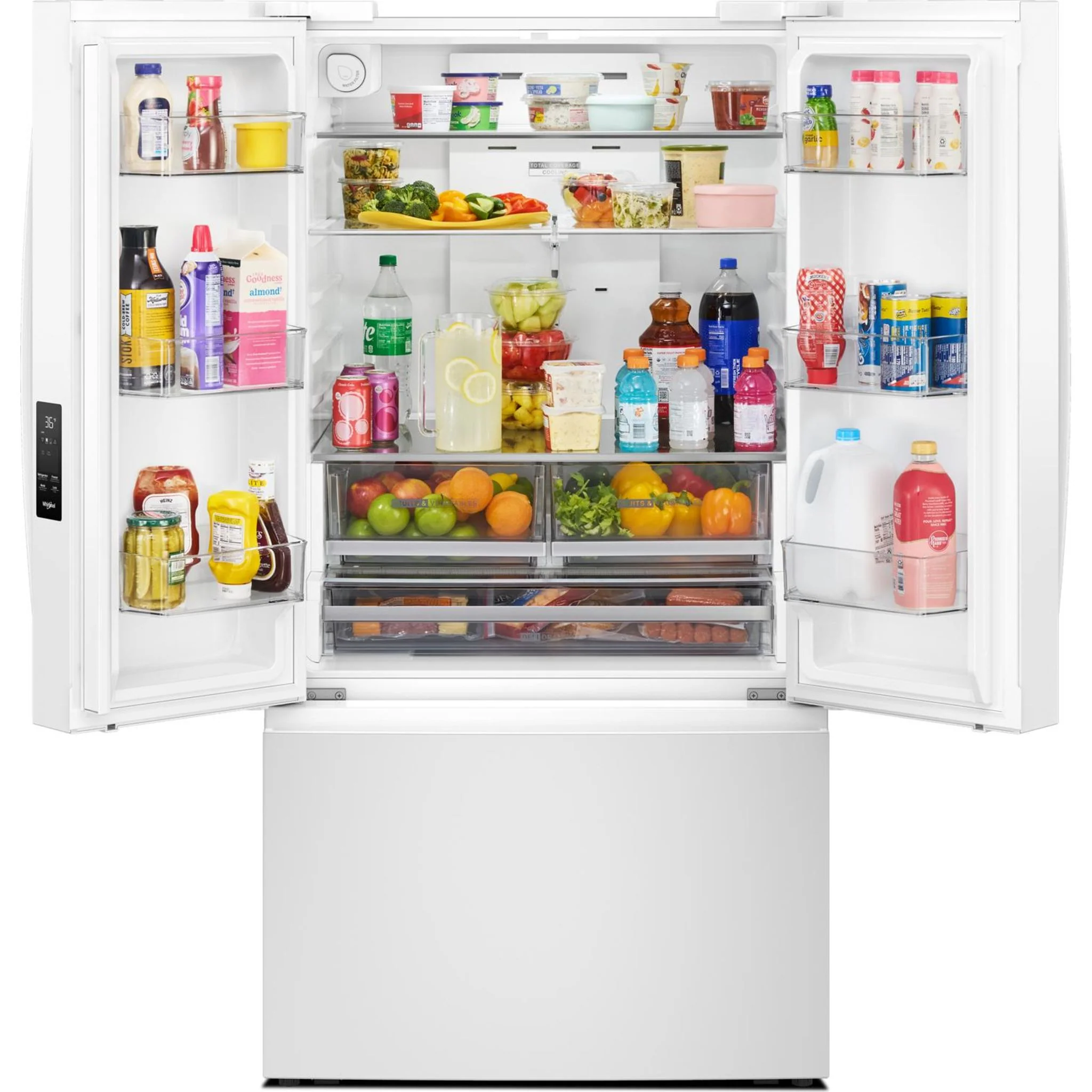 Whirlpool 36-Inch French Door Refrigerator with Ice Maker - 31 cu. ft. -White (WRFF3136SW) - Image 4