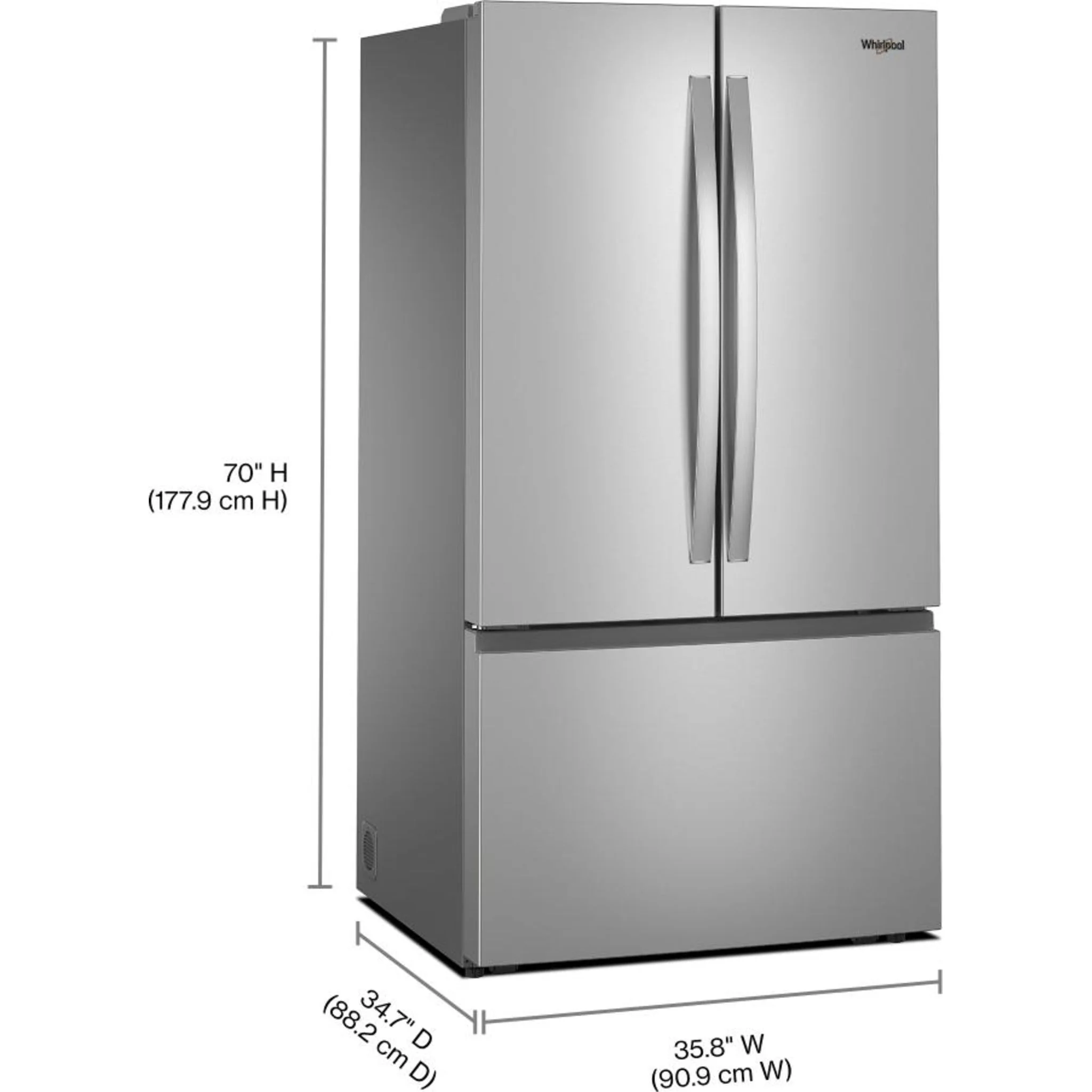 Whirlpool 36-Inch French Door Refrigerator with Ice Maker - 31 cu. ft. -Fingerprint Resistant Stainless Steel (WRFF3136SZ) - Image 8