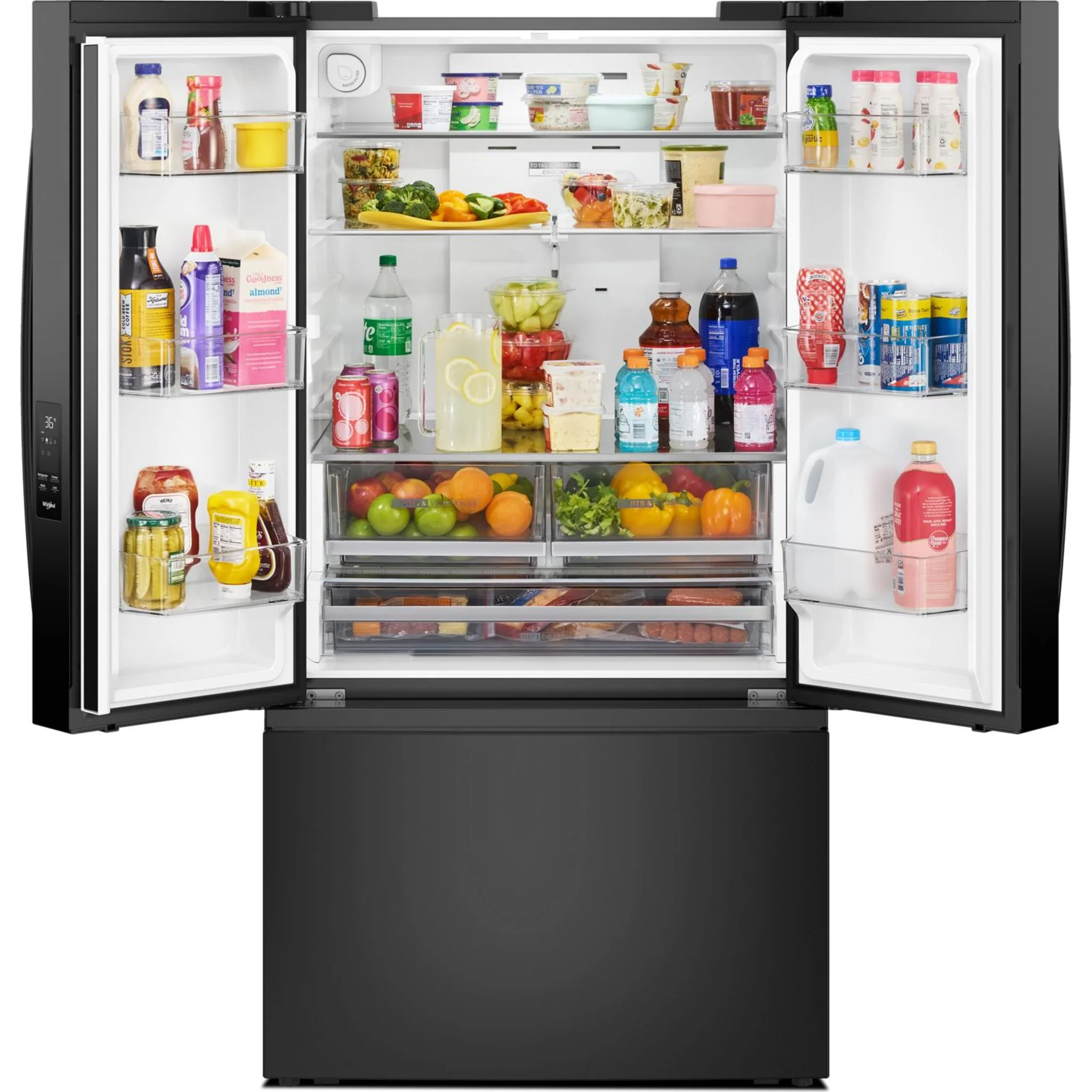 Whirlpool 36-Inch French Door Refrigerator with Interior Water Dispenser - 31 cu. ft. -Black (WRFF3336SB) - Image 23