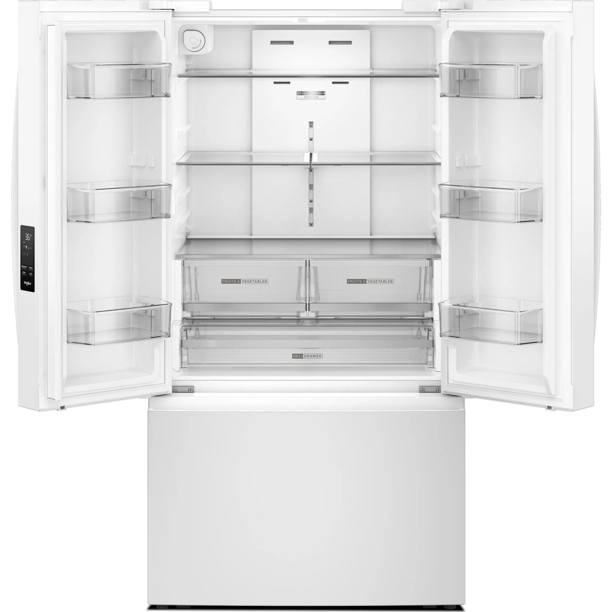 Whirlpool 36-Inch French Door Refrigerator with Interior Water Dispenser - 31 cu. ft. -White (WRFF3336SW) - Image 17