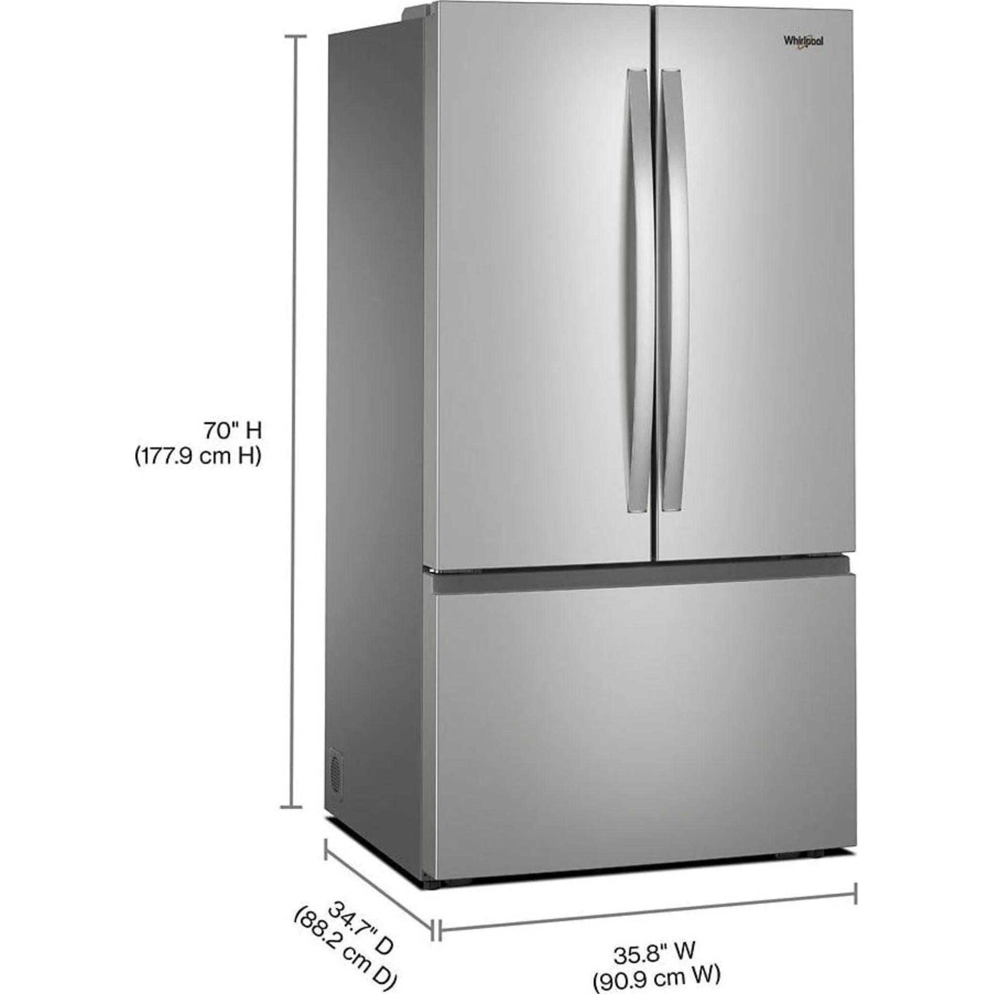 Whirlpool 36-Inch French Door Refrigerator with Interior Water Dispenser - 31 cu. ft. -Fingerprint Resistant Stainless Steel (WRFF3336SZ) - Image 28