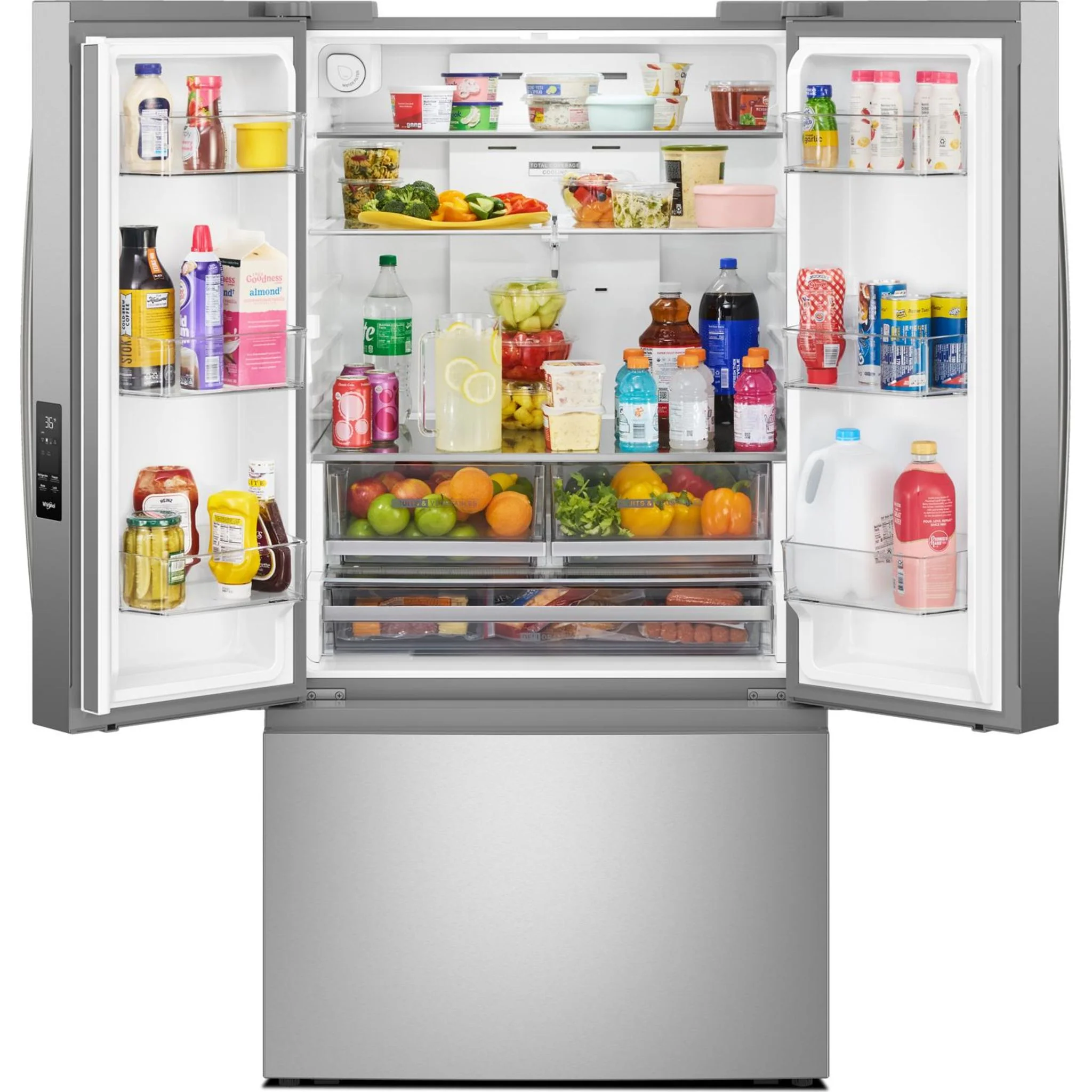 Whirlpool 36-Inch French Door Refrigerator with Interior Water Dispenser - 31 cu. ft. -Fingerprint Resistant Stainless Steel (WRFF3336SZ) - Image 36