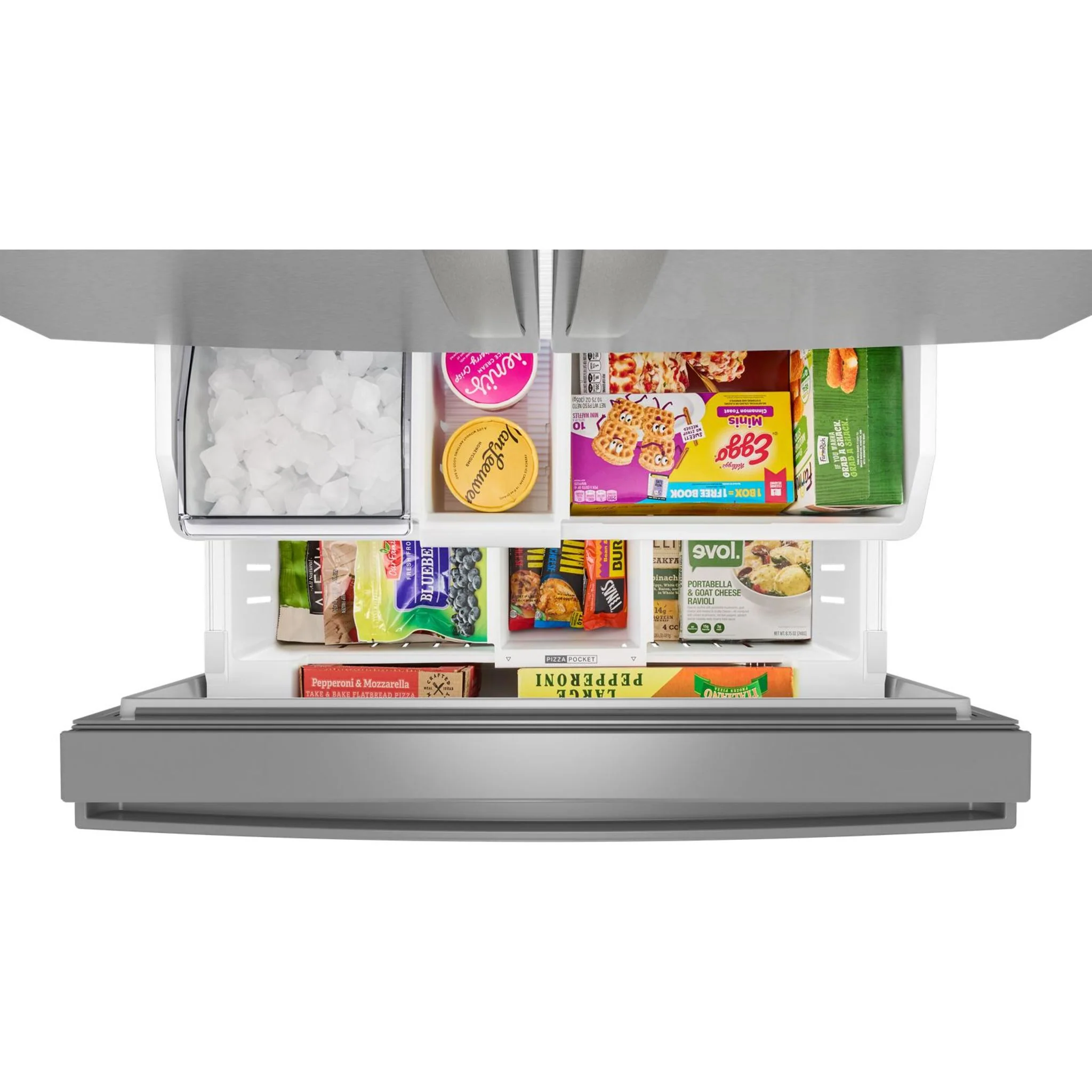 Whirlpool 36-Inch French Door Refrigerator with Interior Water Dispenser - 31 cu. ft. -Fingerprint Resistant Stainless Steel (WRFF3336SZ) - Image 4
