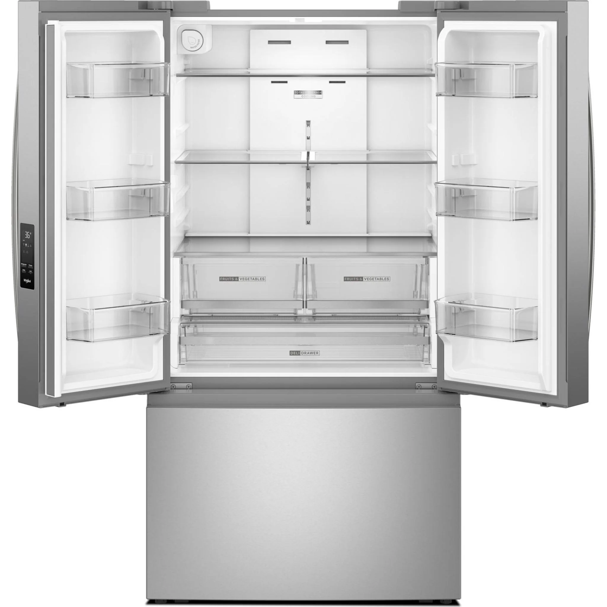 Whirlpool 36-Inch French Door Refrigerator with Interior Water Dispenser - 31 cu. ft. -Fingerprint Resistant Stainless Steel (WRFF3336SZ) - Image 9
