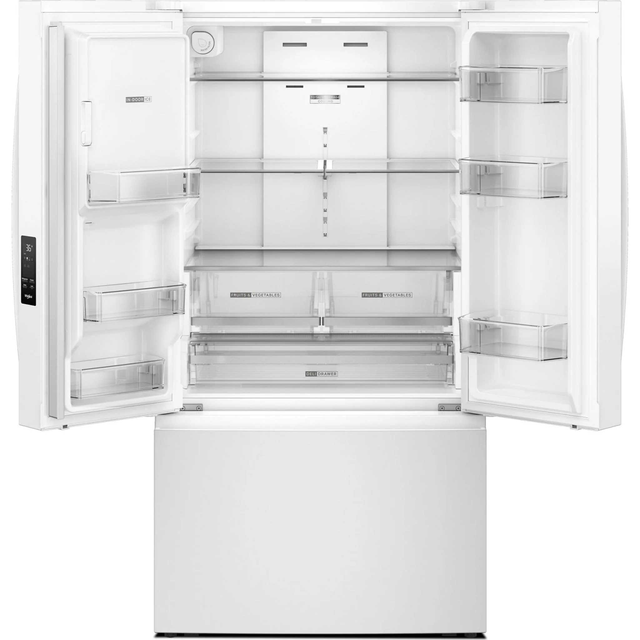 Whirlpool 36-Inch French Door Refrigerator with In-Door Water and Ice Maker - 30 cu. ft. -White (WRFF3536SW) - Image 16