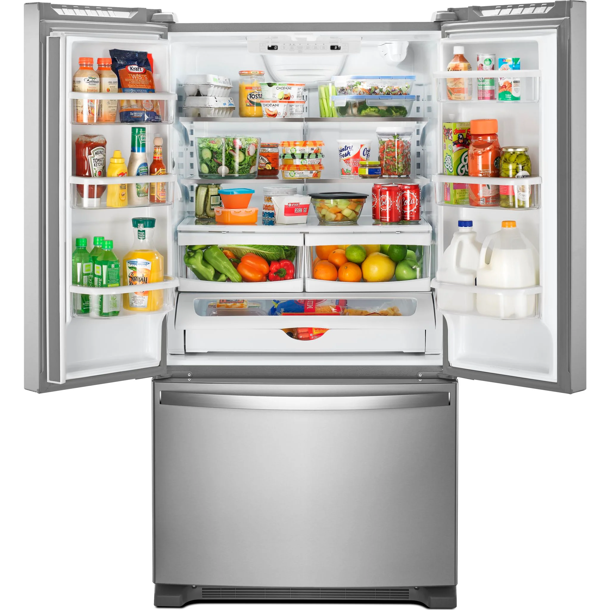 Whirlpool 33-inch Wide French Door Refrigerator - 22 cu. ft. -Fingerprint Resistant Stainless Steel (WRFF5333PZ) - Image 3