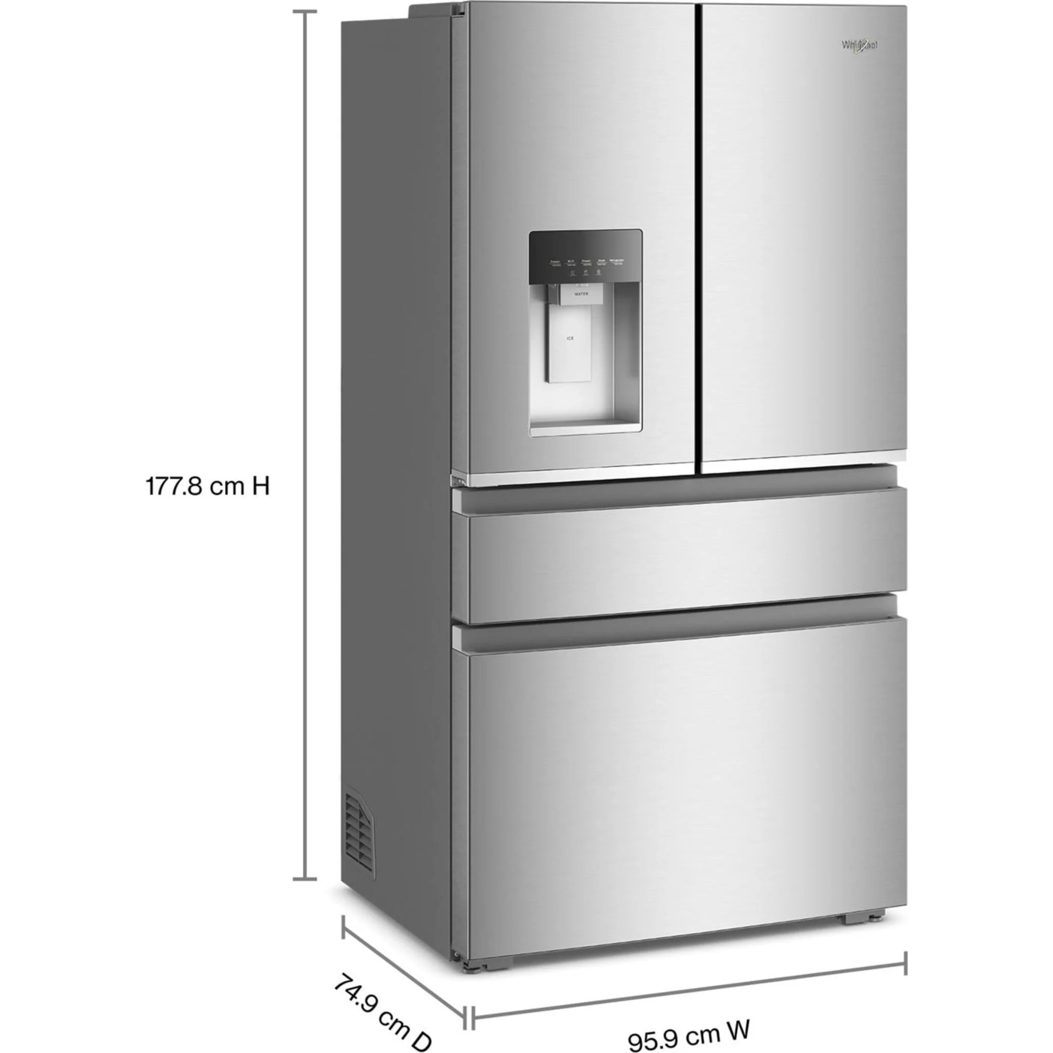 Whirlpool 36-inch Wide True Counter Depth 4-Door French Door Refrigerator - 22 cu. ft. -Fingerprint-Resistant Stainless Finish (WRMC7036RZ) - Image 11
