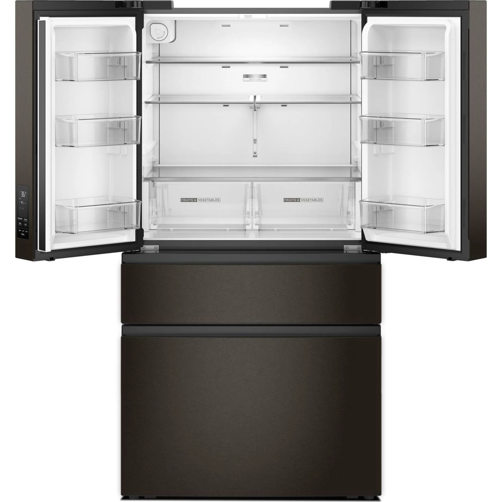 Whirlpool 30 Cu. Ft. Family-Sized Capacity French door refrigerator with Flexible Tempearture Drawer - Print Resist Blk Stnlss (WRMF3336SV) - Image 10