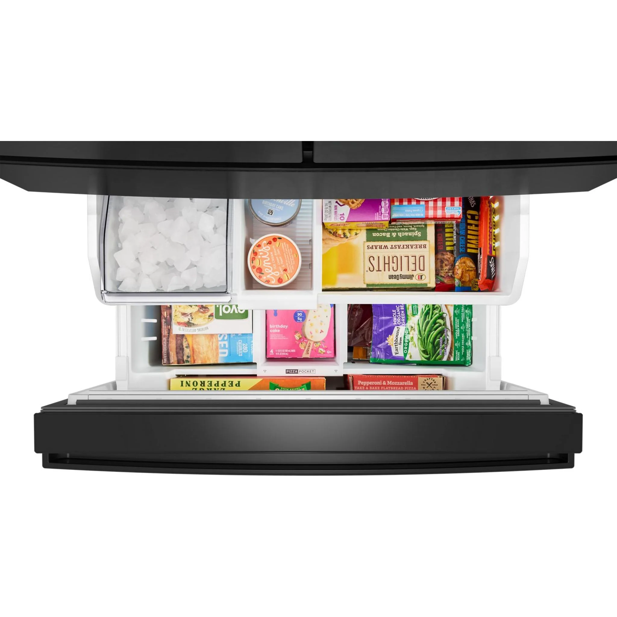 Whirlpool 30 Cu. Ft. Family-Sized Capacity French door refrigerator with Flexible Tempearture Drawer - Print Resist Blk Stnlss (WRMF3336SV) - Image 11