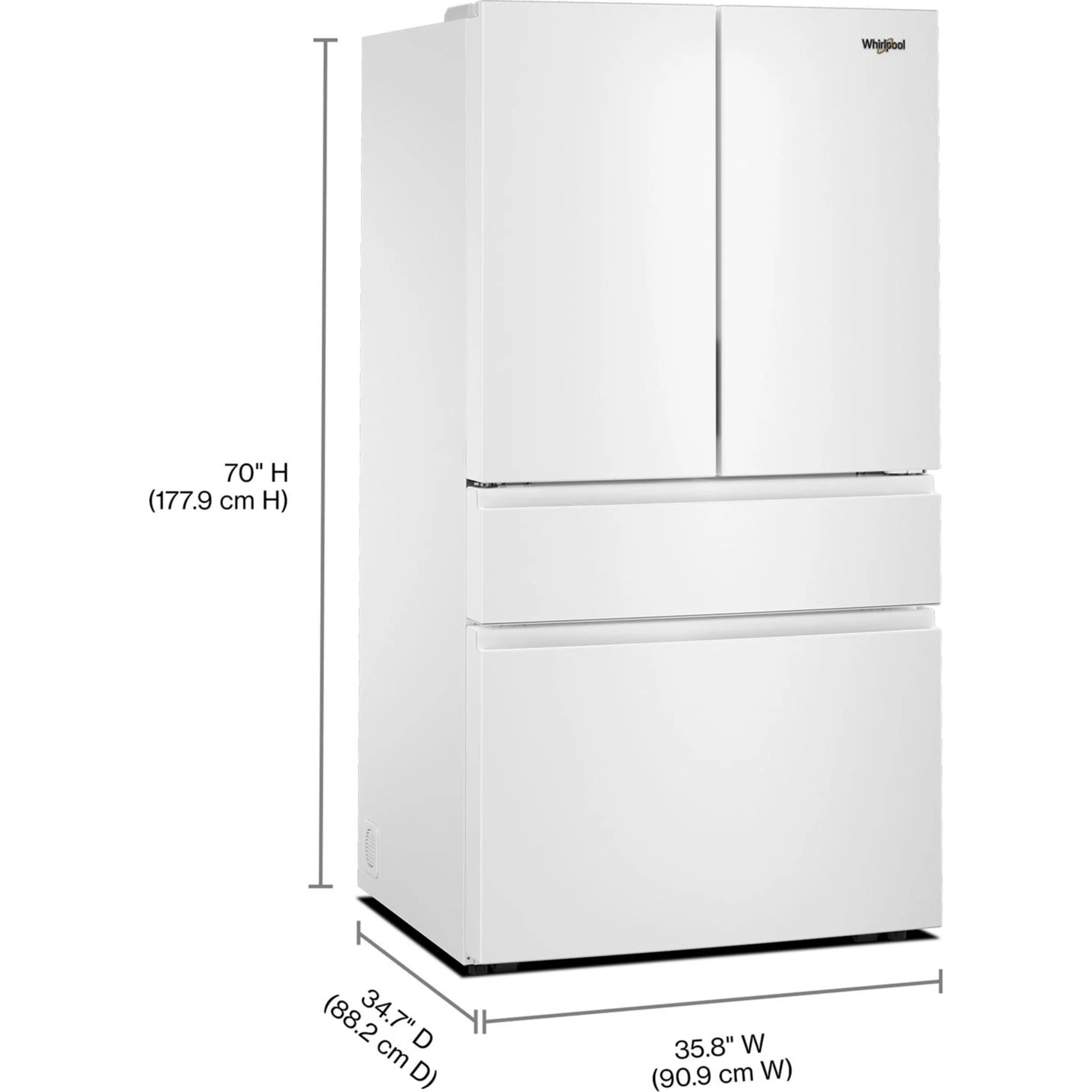 Whirlpool 30 Cu. Ft. Family-Sized Capacity French door refrigerator with Flexible Tempearture Drawer - White (WRMF3336SW) - Image 13