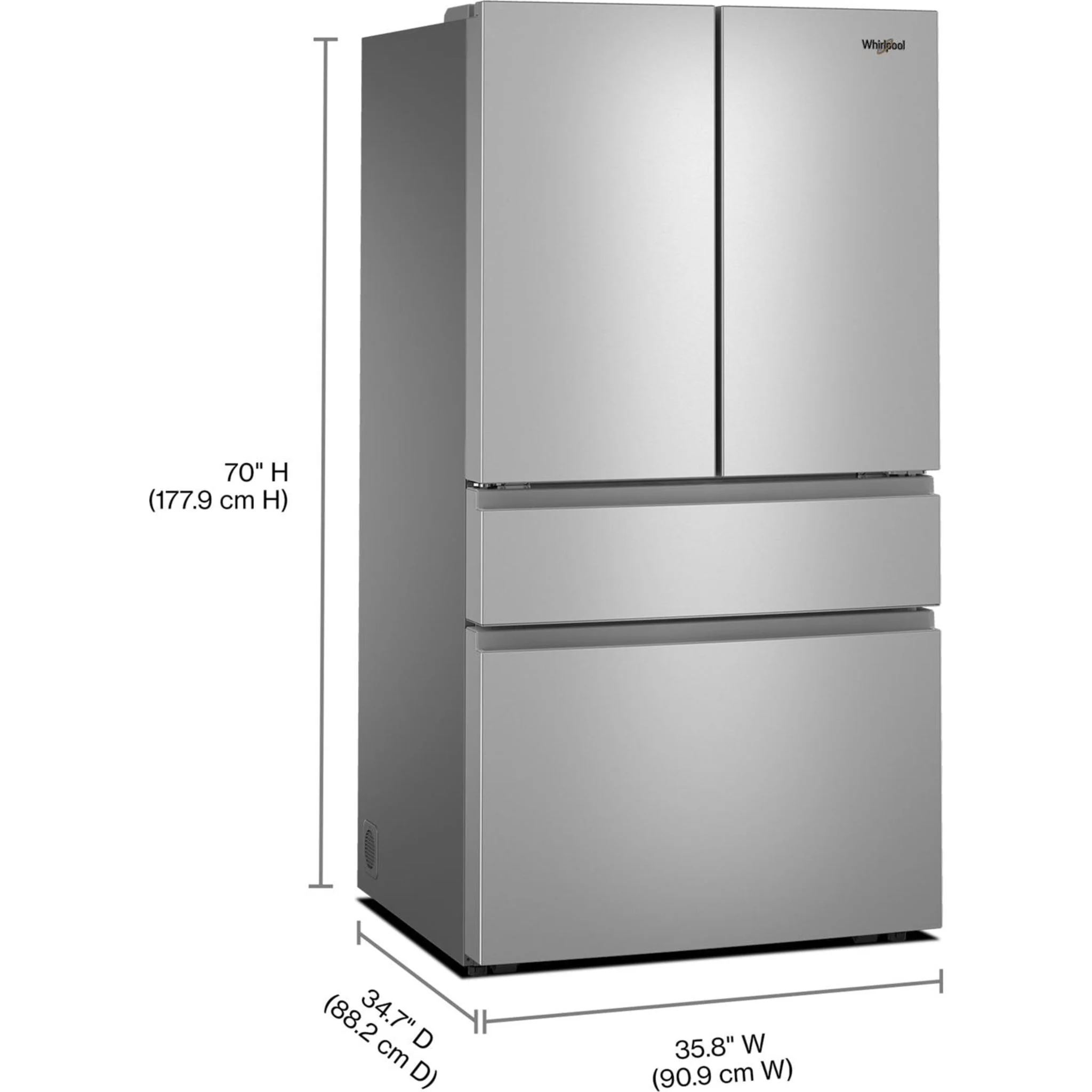 Whirlpool 30 Cu. Ft. French Door Refrigerator with Flexible Temperature Drawer - Fingerprint Resistant Stainless Steel (WRMF3336SZ) - Image 16