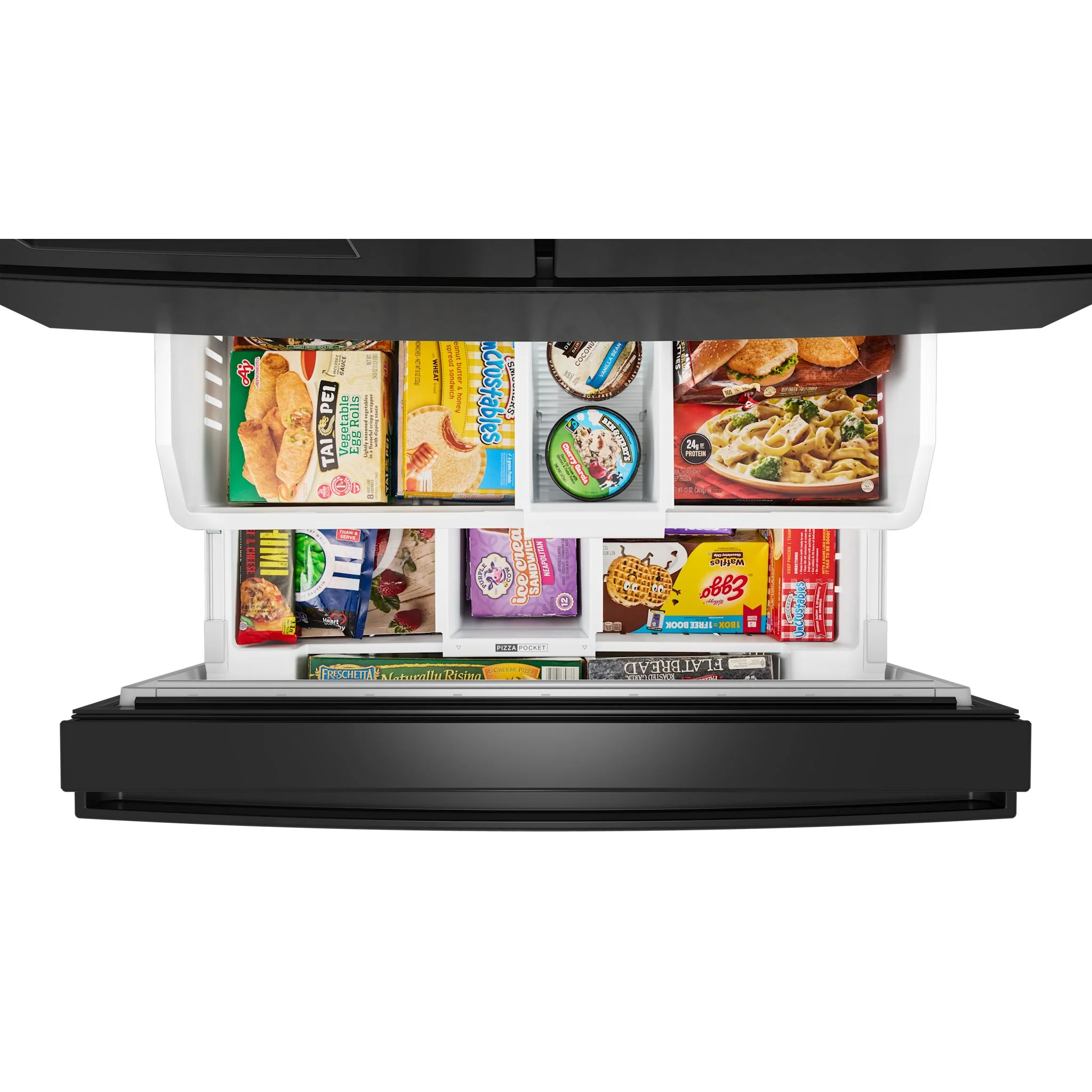 Whirlpool 29 Cu. Ft. Family-Sized Capacity French door refrigerator with Flexible Temperature Drawer - Print Resist Blk Stnlss (WRMF3536SV) - Image 3