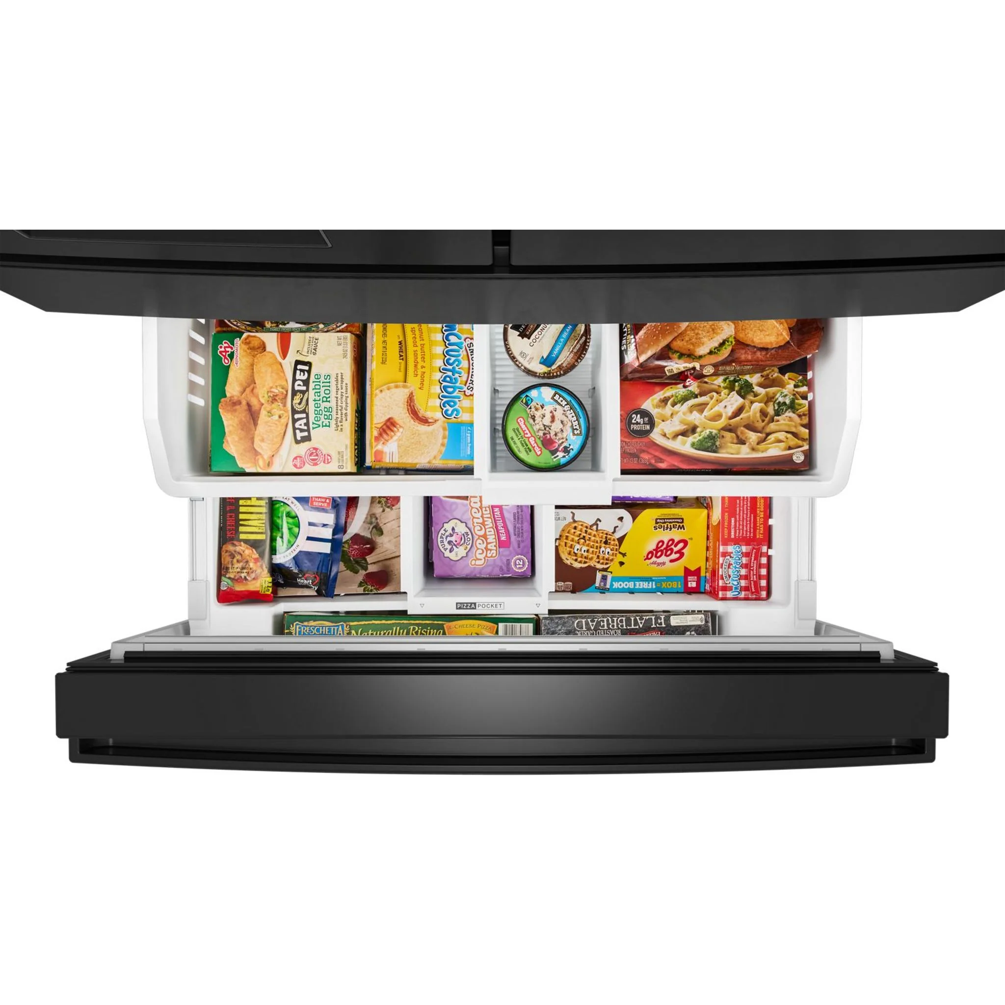 Whirlpool 29 Cu. Ft. Family-Sized Capacity French door refrigerator with Flexible Temperature Drawer - Print Resist Blk Stnlss (WRMF3536SV) - Image 5