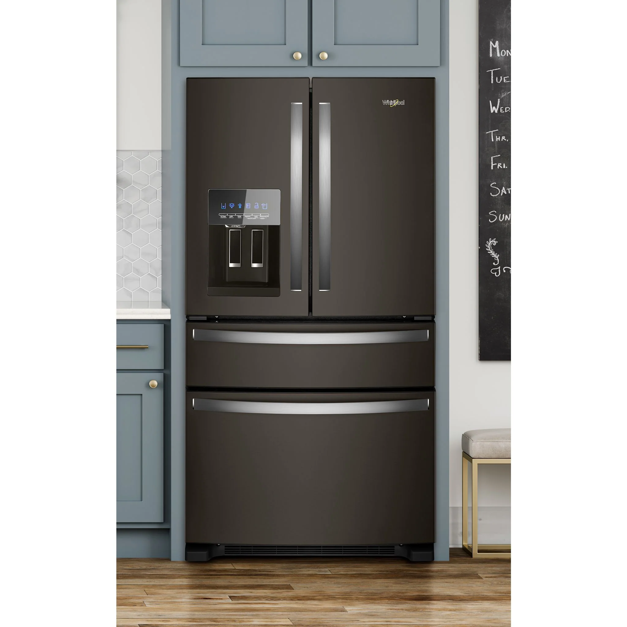 Whirlpool 36-Inch Wide French Door Bottom Mount Refrigerator - 25 cu. ft. -Black Stainless Finish (WRMF3636RV) - Image 9