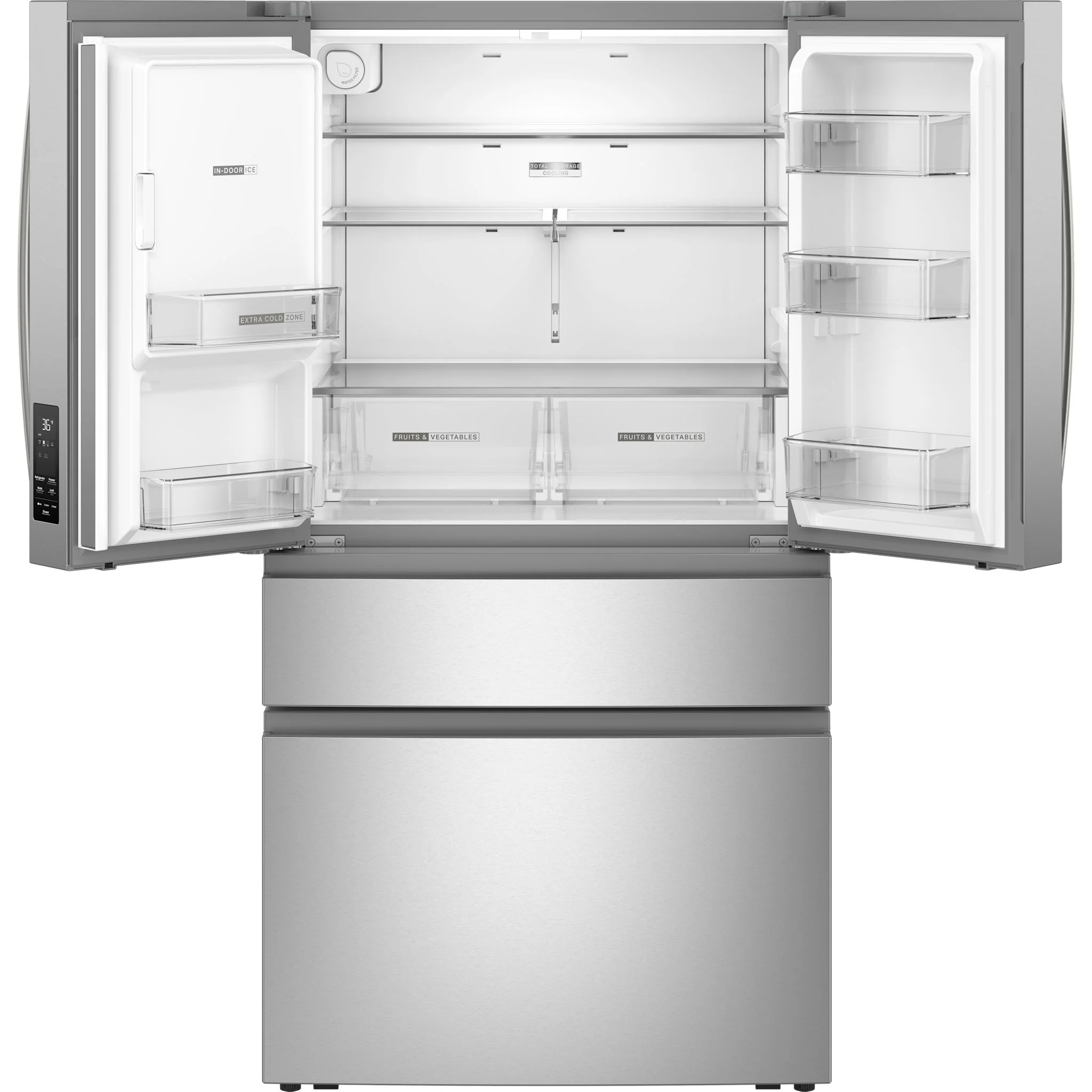 Whirlpool 29 Cu. Ft. French Door Refrigerator with Flexible Temperature Drawer - Fingerprint Resistant Stainless Steel (WRMF3636SZ) - Image 5