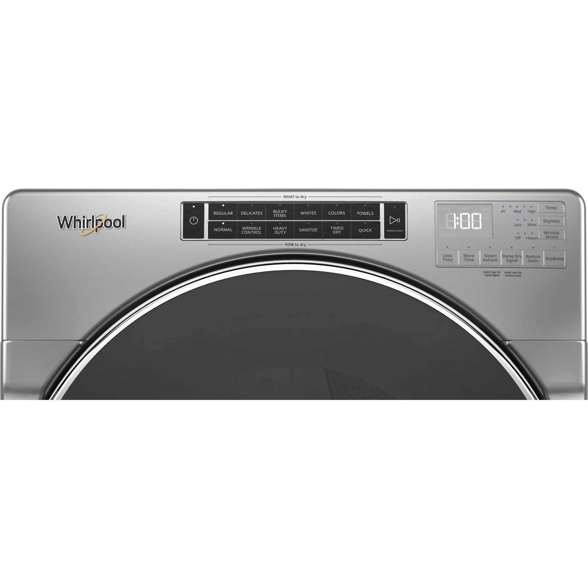 Whirlpool 7.4 cu. ft. Front Load Electric Dryer with Steam Cycles -Chrome Shadow (YWED8620HC) - Image 9