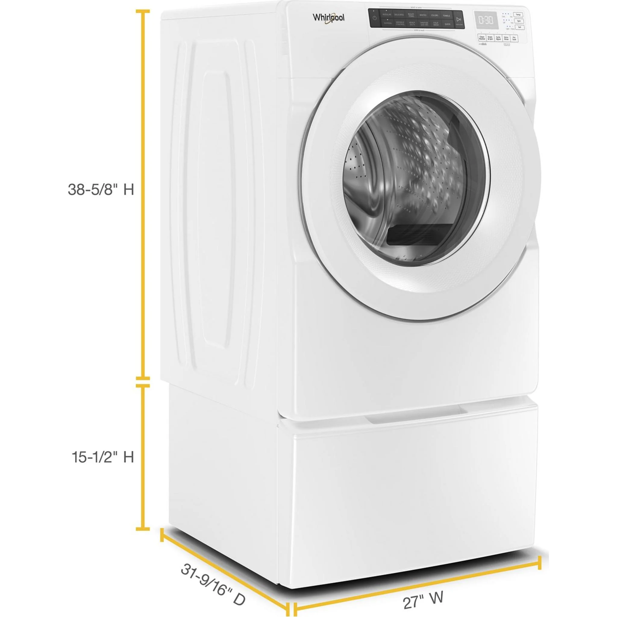 Whirlpool 5.0 cu.ft I.E.C. Closet-Depth Front Load Washer with Intuitive Controls -White (WFW560CHW) - Image 10