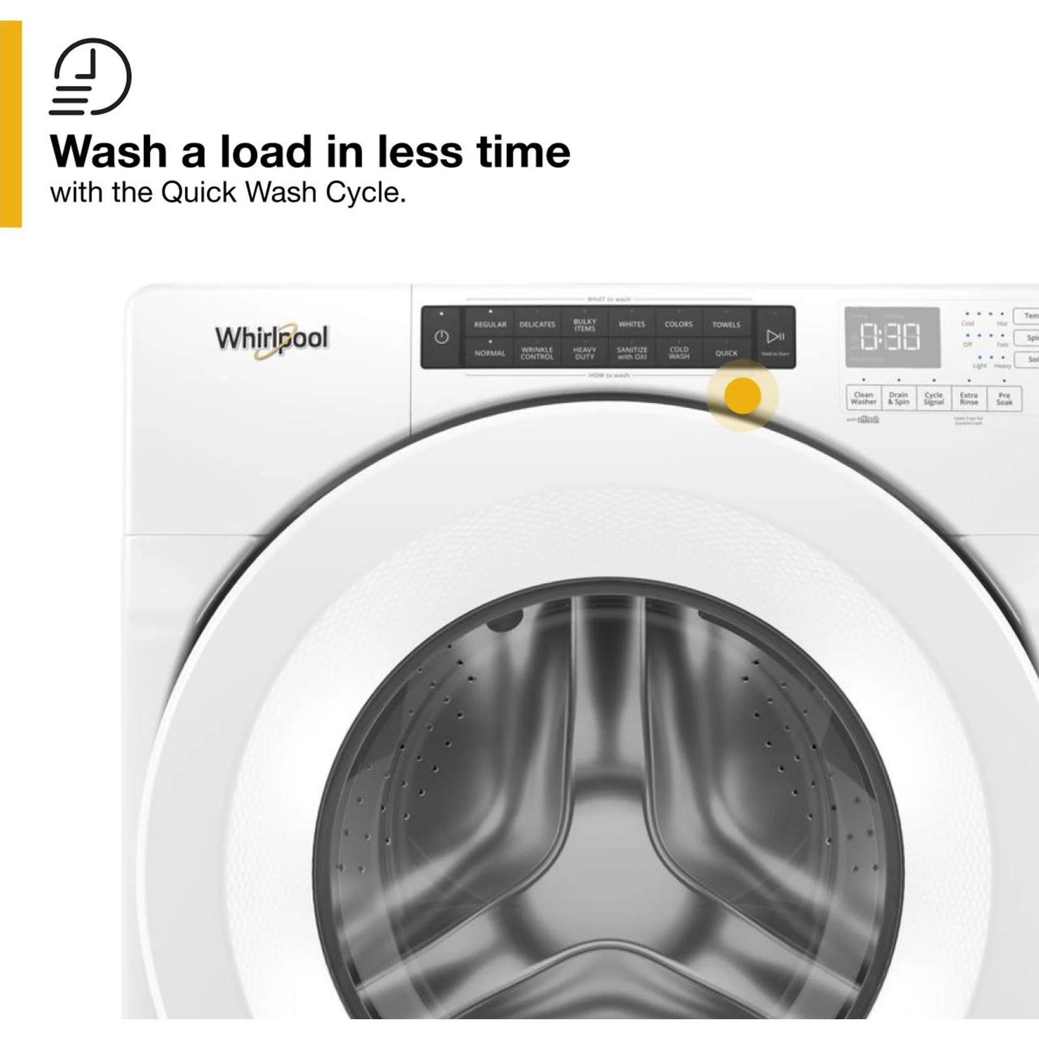 Whirlpool 5.0 cu.ft I.E.C. Closet-Depth Front Load Washer with Intuitive Controls -White (WFW560CHW) - Image 20