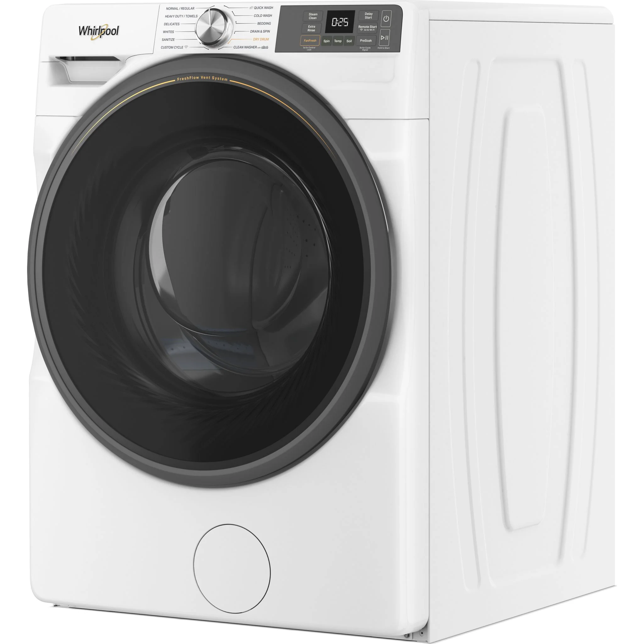 Whirlpool 5.2 cu. ft. Smart Front Load ENERGY STAR Certified Washer with FreshFlowVent System -White (WFW5720RW) - Image 3